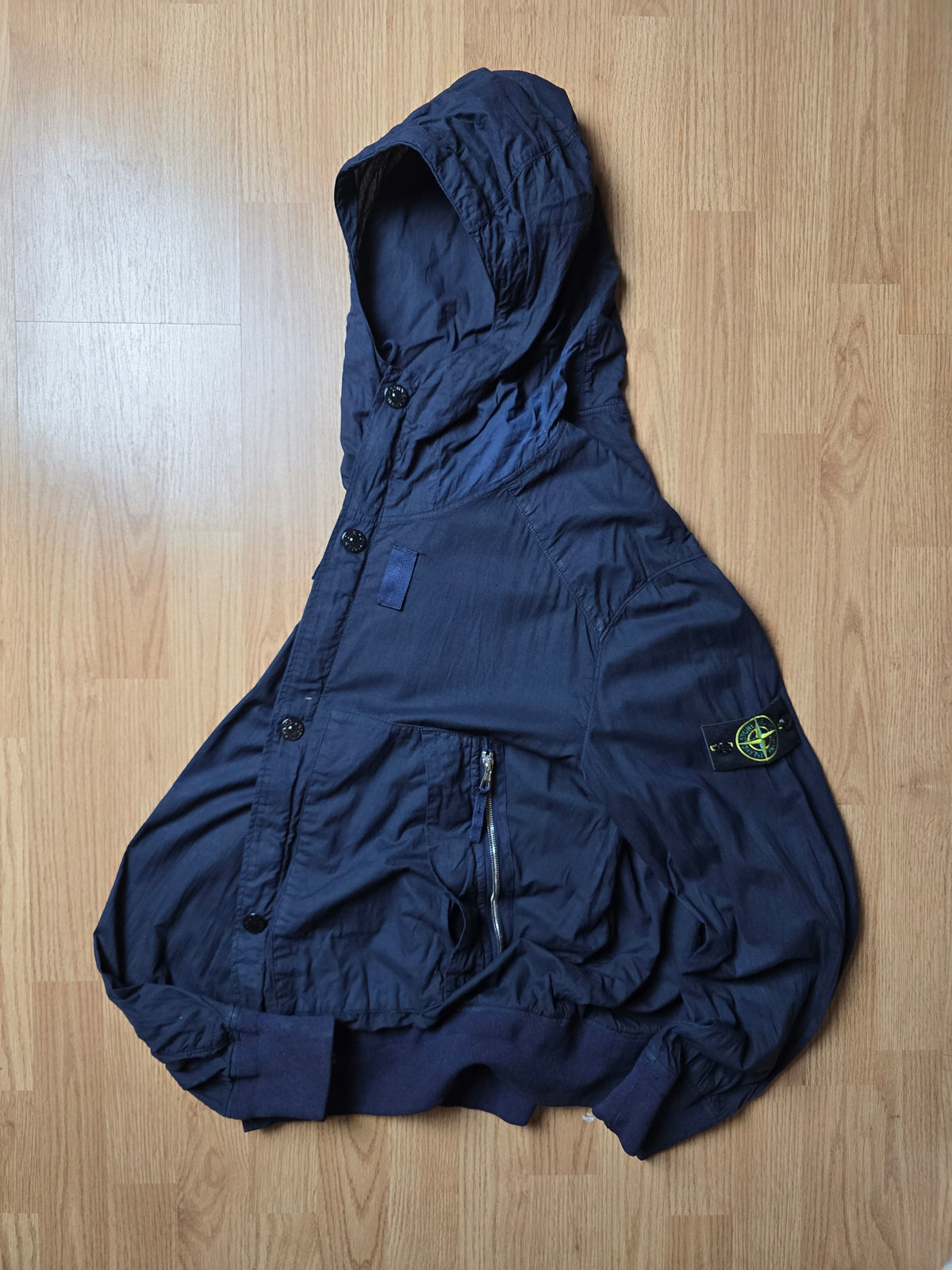 Stone Island Lightweight Mussola Gommata Hooded Bomber Jacket (L)