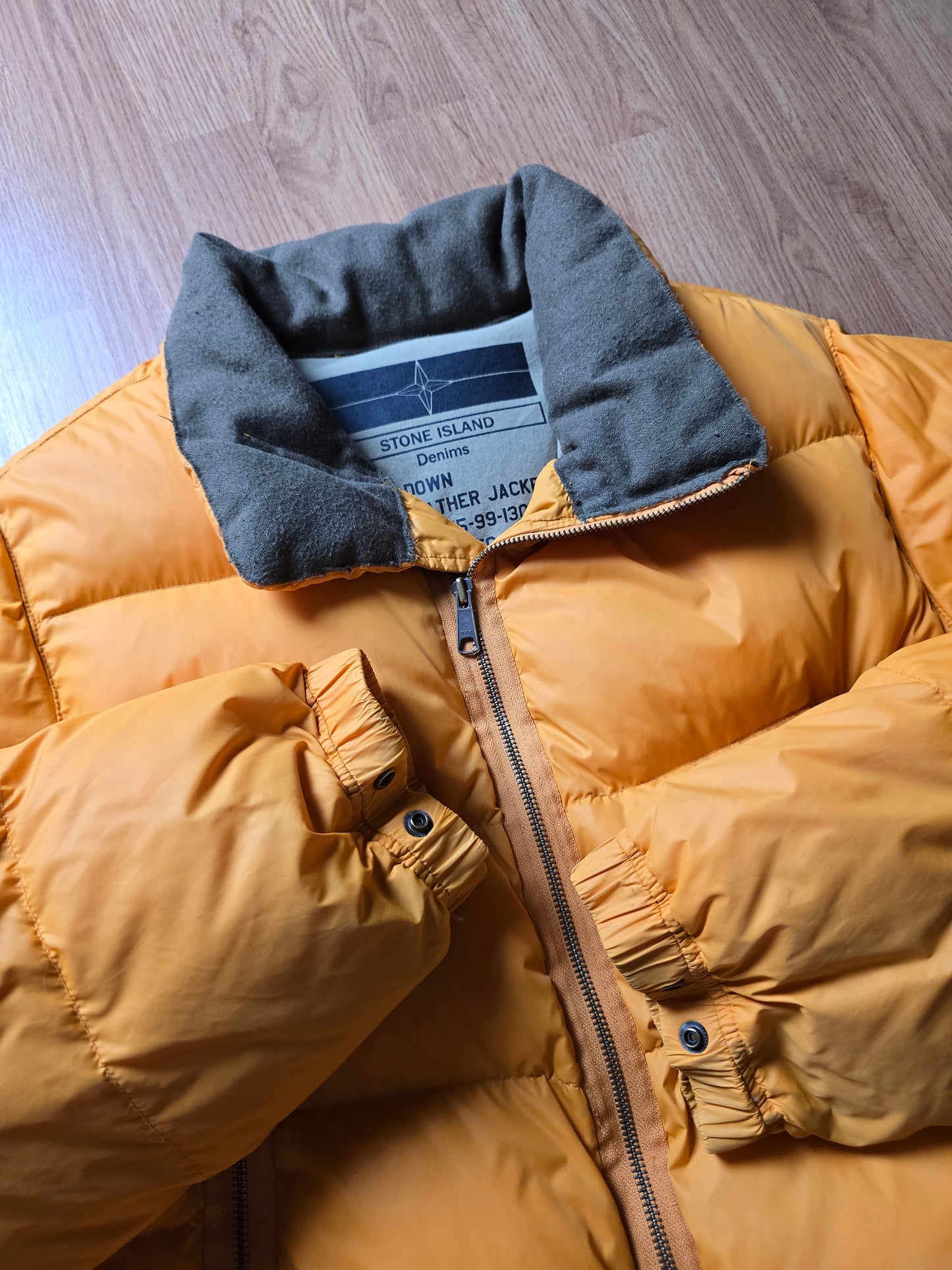 RARE Stone Island Denims AW07 Goose Down Asymmetrical Zip Puffer Jacket (L)