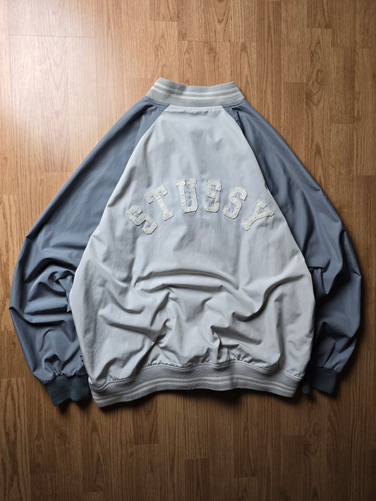 RARE 90s Stussy 2-Tone Spellout Bomber Jacket (XL)
