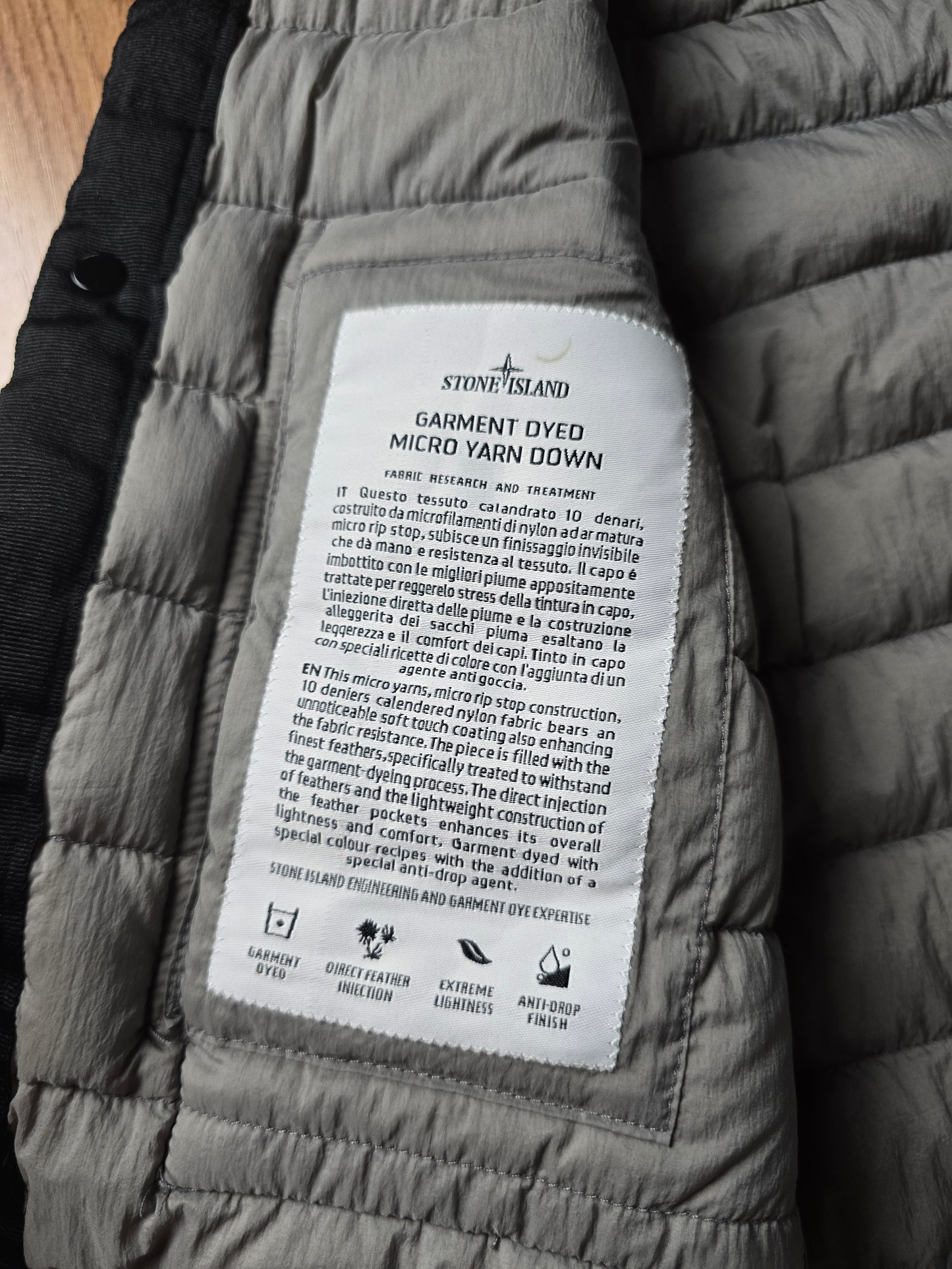Stone Island Garment Dyed Micro Yarn Down Overshirt Jacket (S)