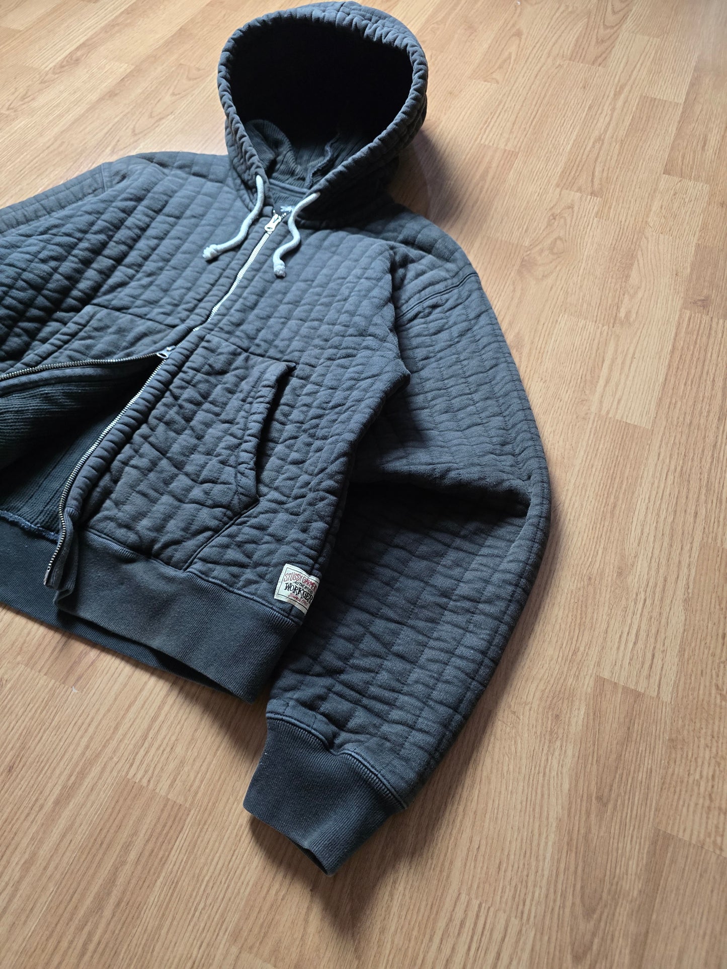Stussy Vertical Quilted Thermal Lined Zip Hoodie (M/L)