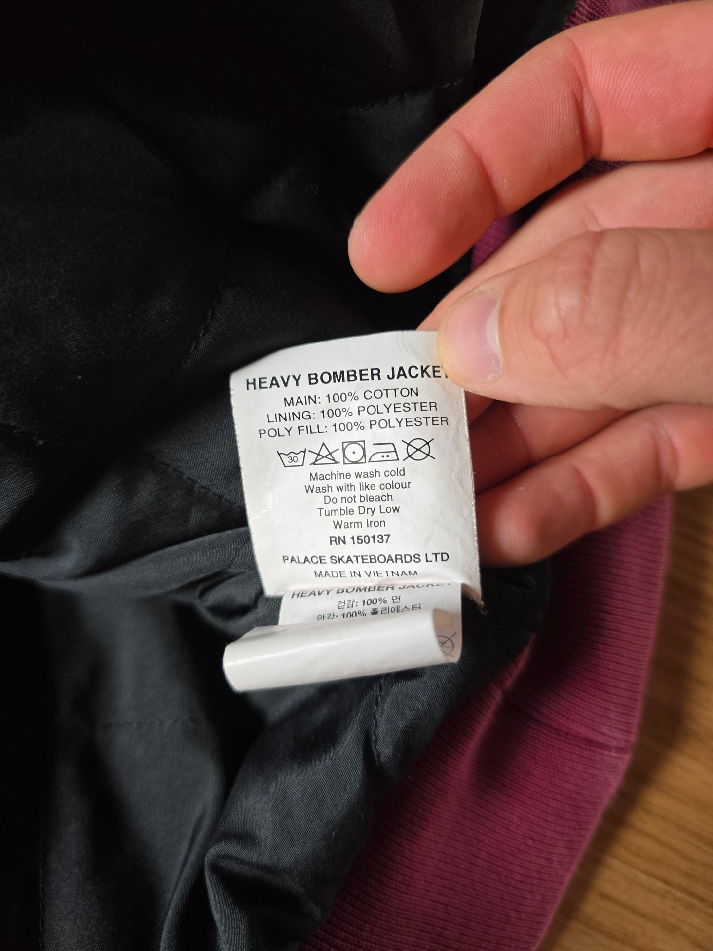 Palace 'Heavy' Quilt Lined Bomber Jacket (M/L)