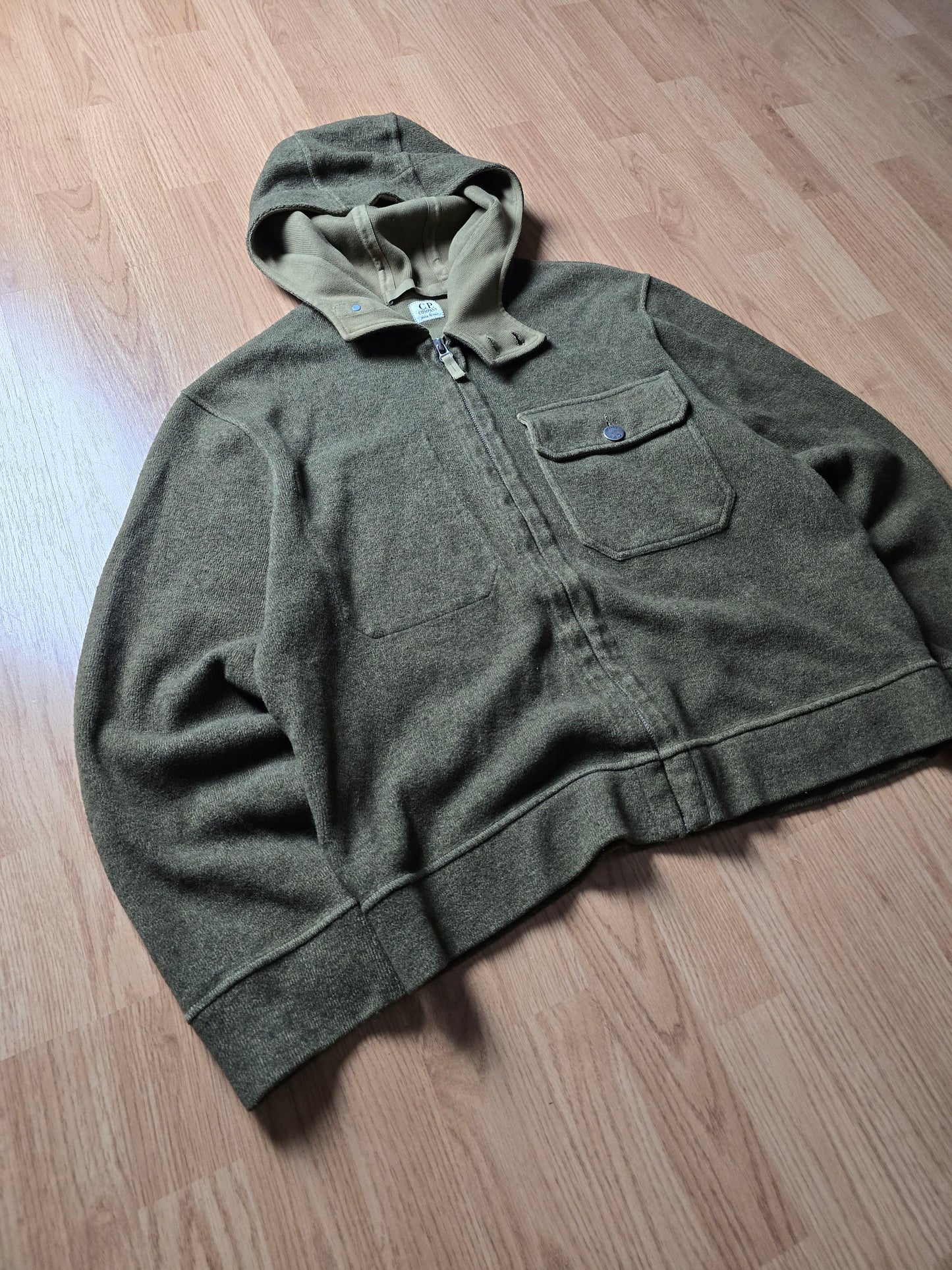 C.P. Company AW03 Cotton & Wool Blend Knit Zip Hoodie (M)