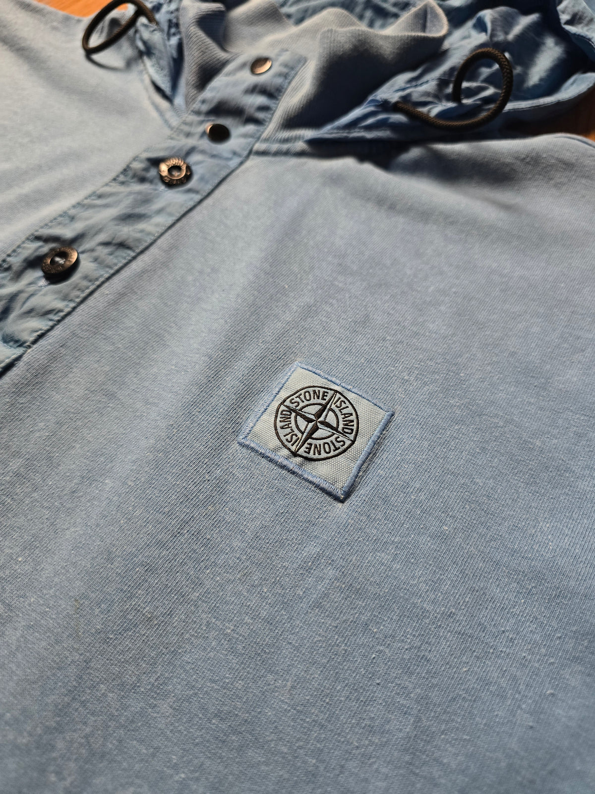 Stone Island Compass Patch Hooded Polo Shirt (L)