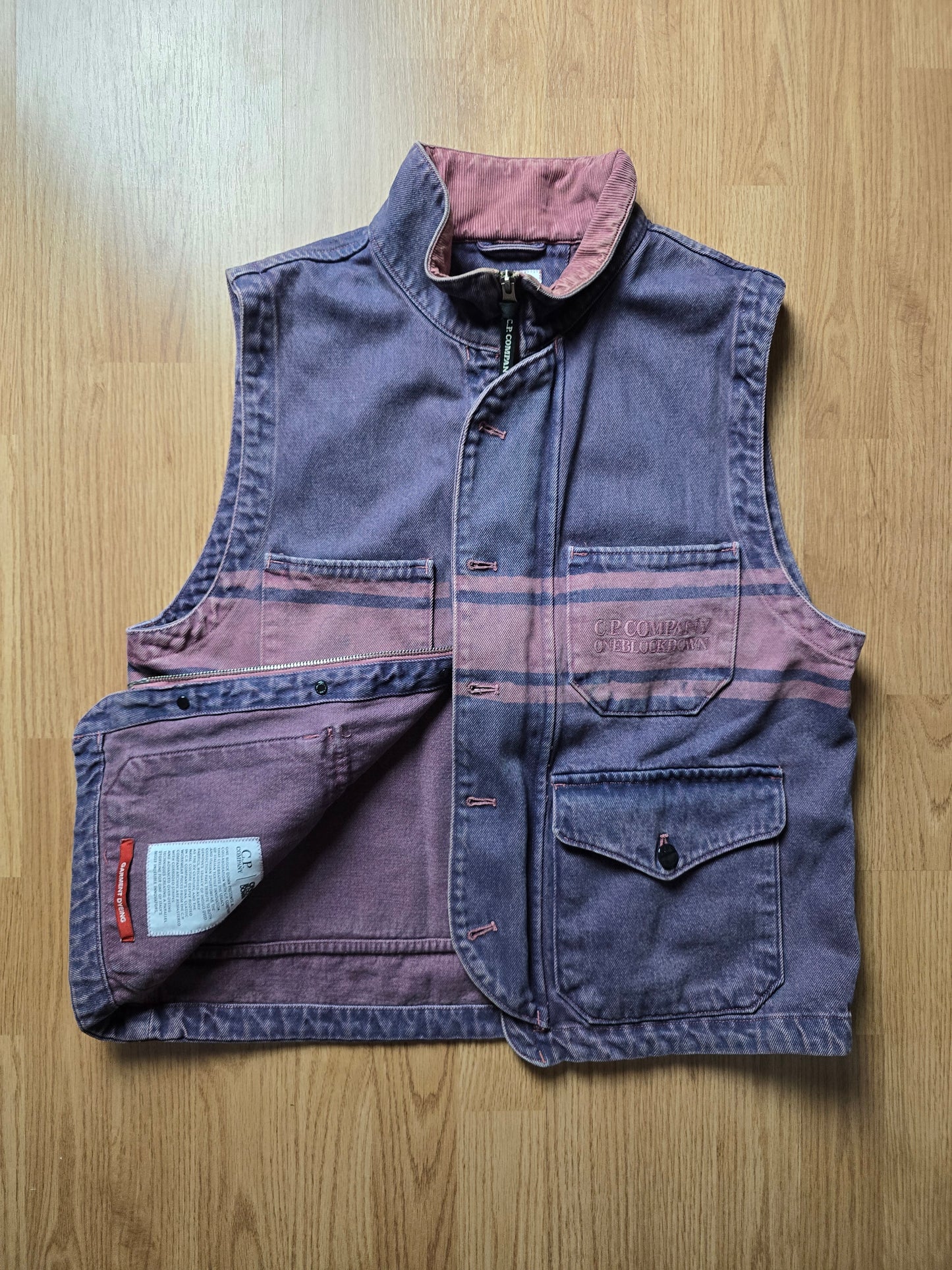C.P. Company x One Bock Down Denim Utility Vest (M)