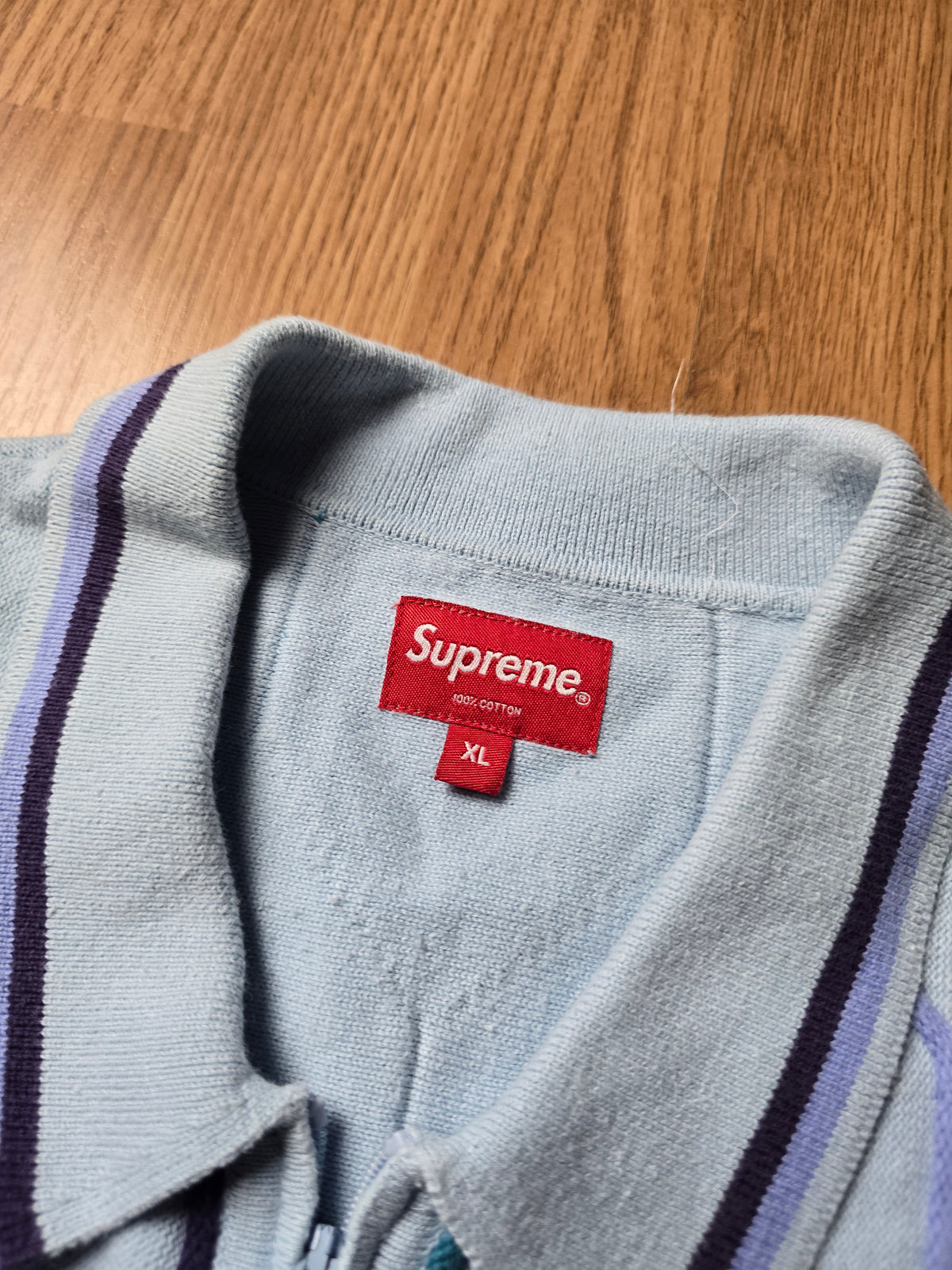 Supreme Hex Zip Up Polo Shirt (L/XL)