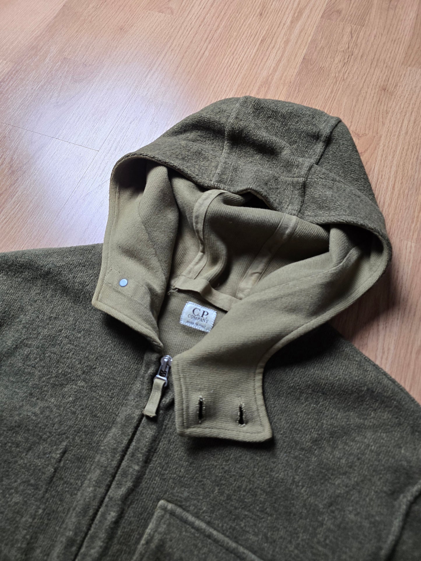 C.P. Company AW03 Cotton & Wool Blend Knit Zip Hoodie (M)