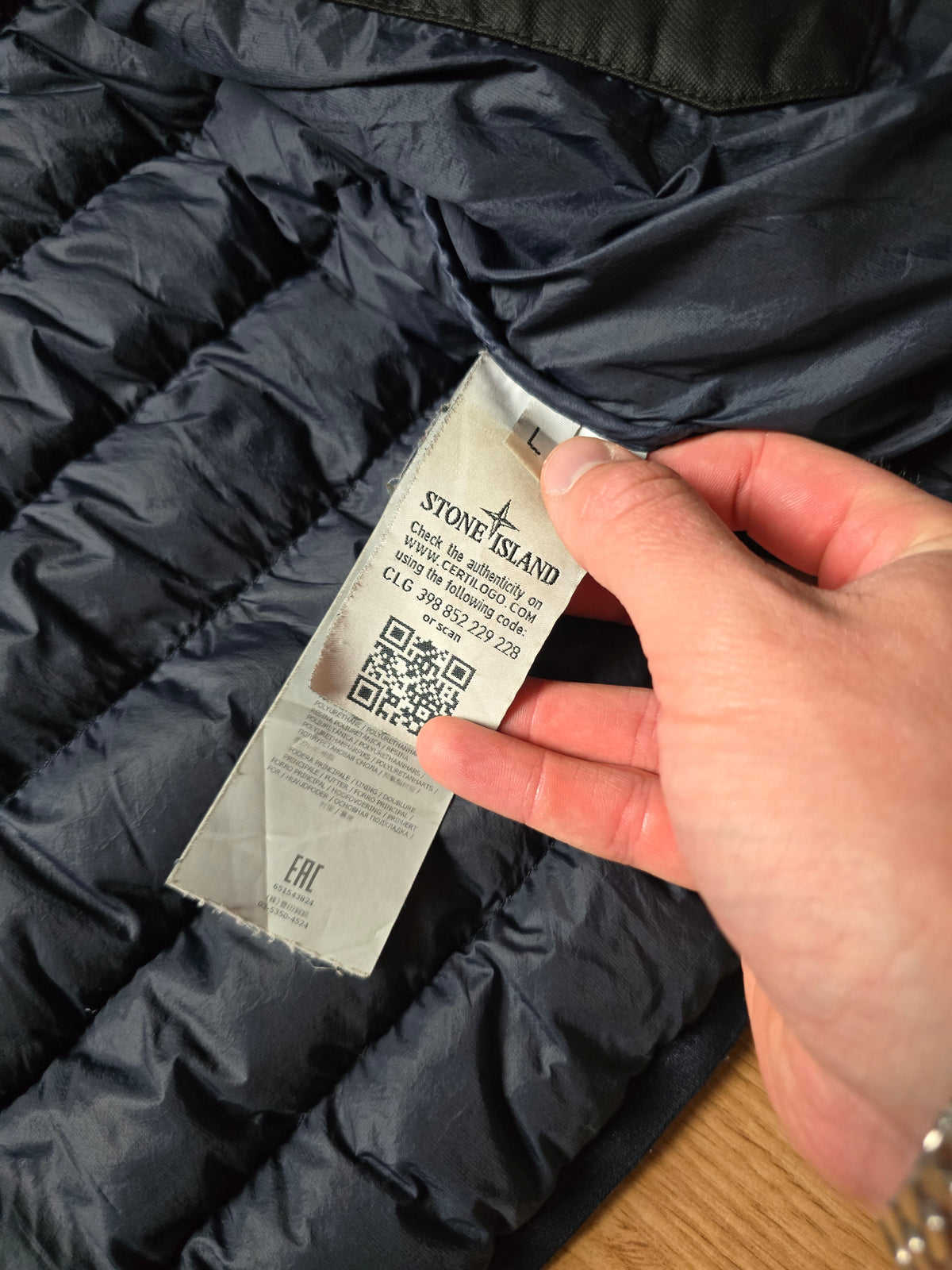 Stone Island Garment Dyed Micro Yarn Down Puffer Jacket (L)