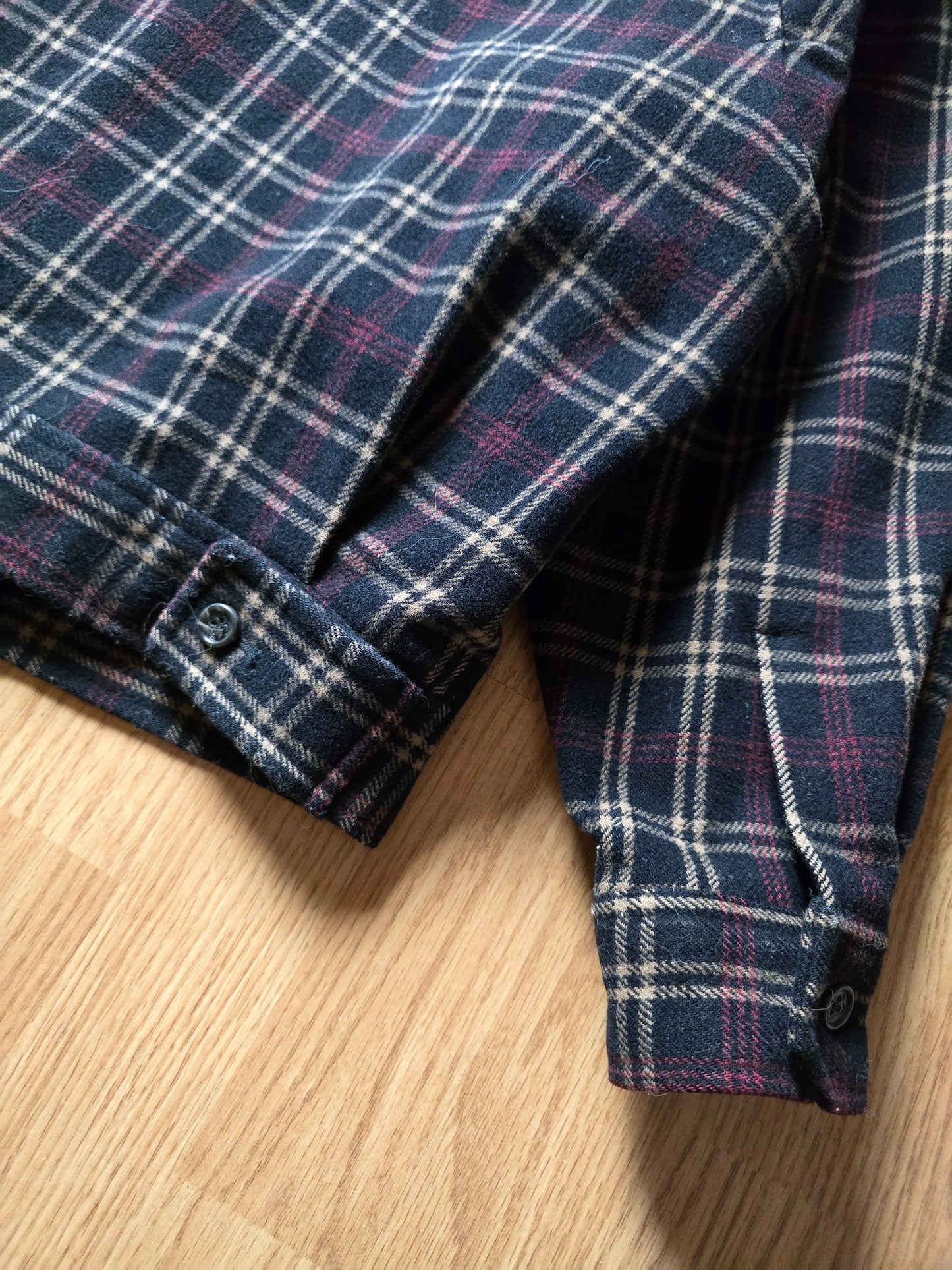 Vintage Balenciaga Wool Plaid Harrington Jacket (S/M)