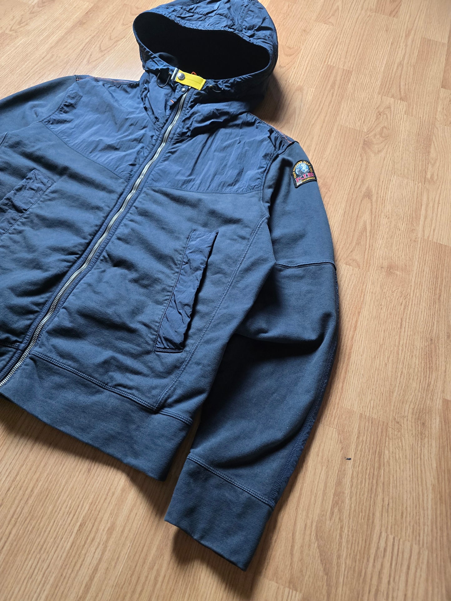 Parajumpers 'Fleece' Nylon Panelled Zip Hoodie (M)