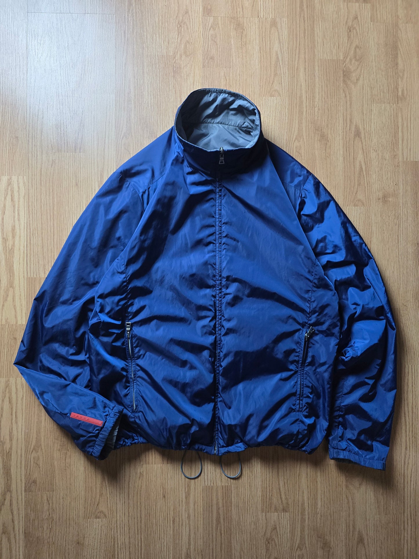 Prada Luna Rosa 2013 Padded Resin-Coated Nylon Reversible Jacket (L)