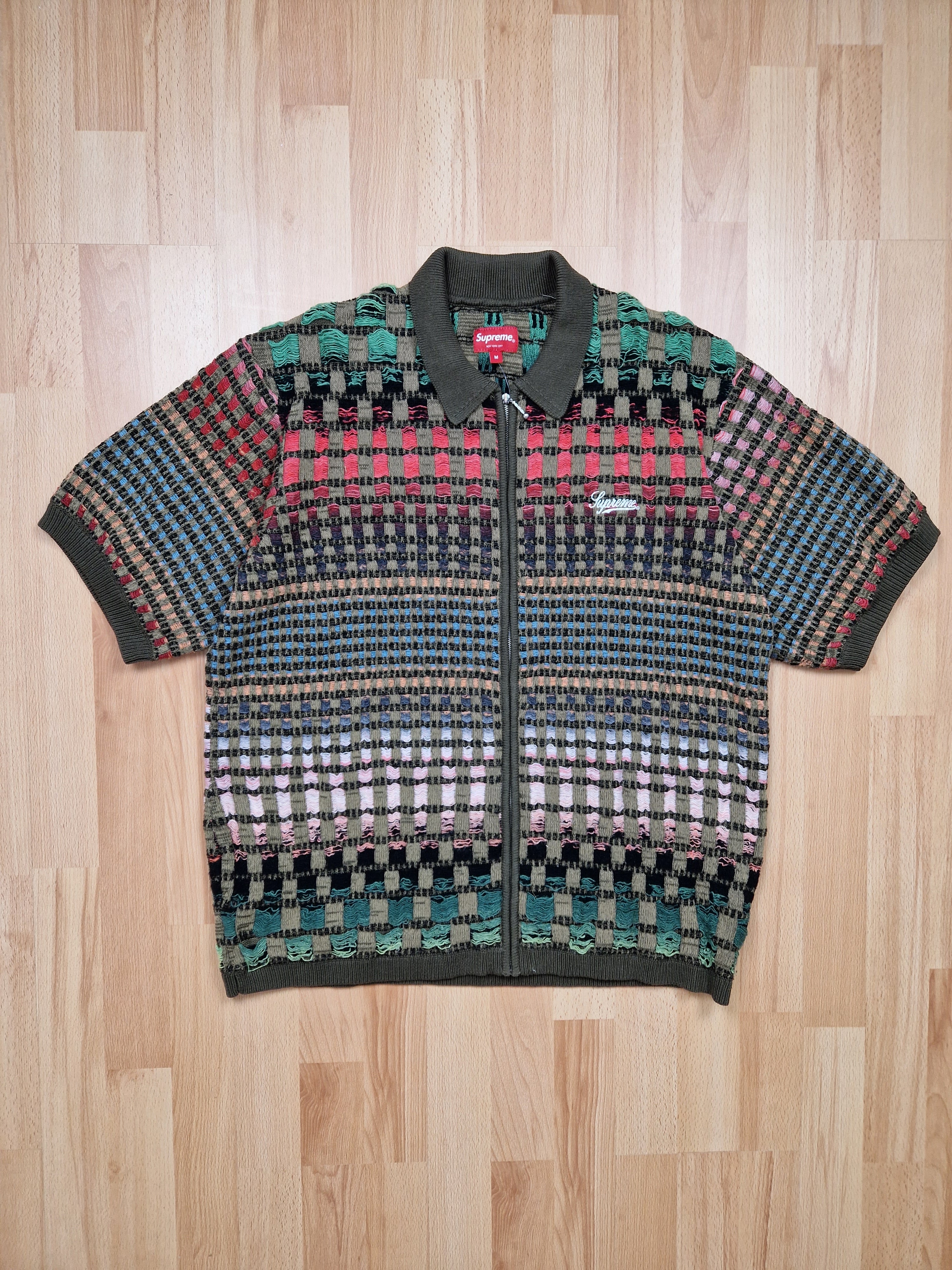 Supreme 'Gradient Grid' Zip Up Knit Polo (M) – uniform.streetwear