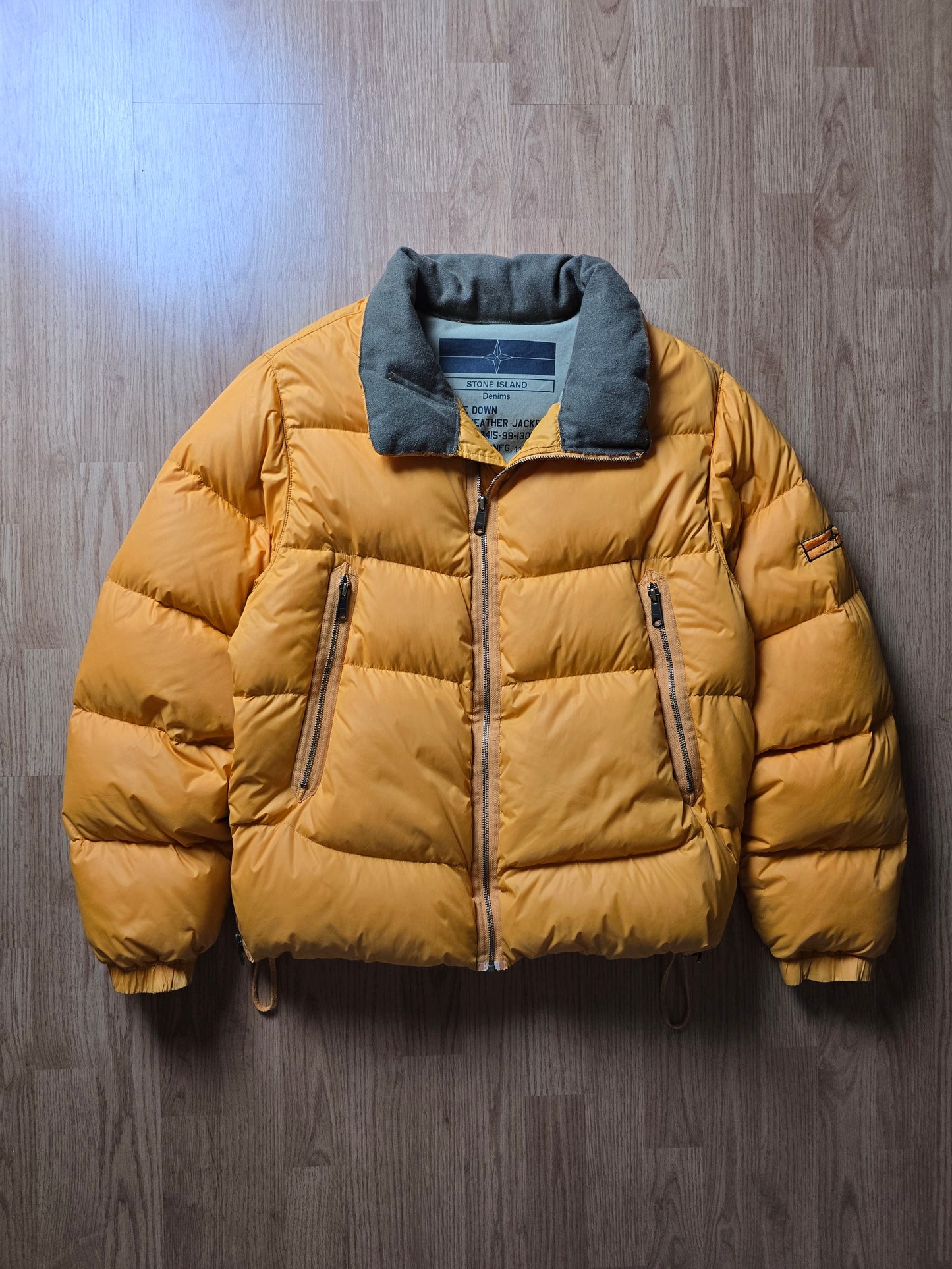 RARE Stone Island Denims AW07 Goose Down Asymmetrical Zip Puffer Jacket (L)