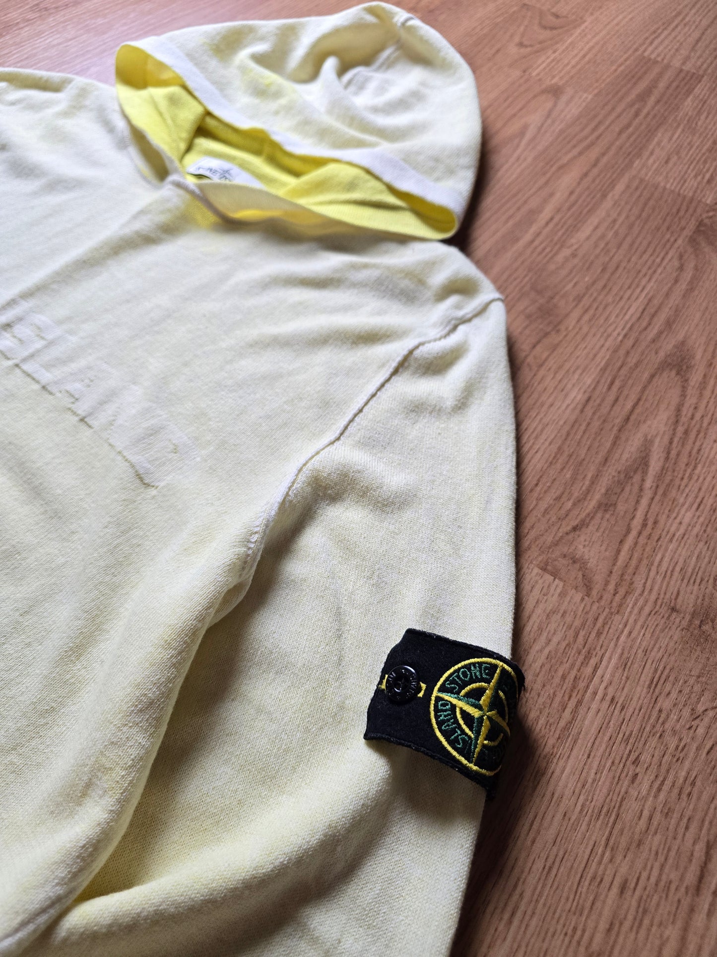 Stone Island Hand Sprayed Dust Spellout Hoodie (M)