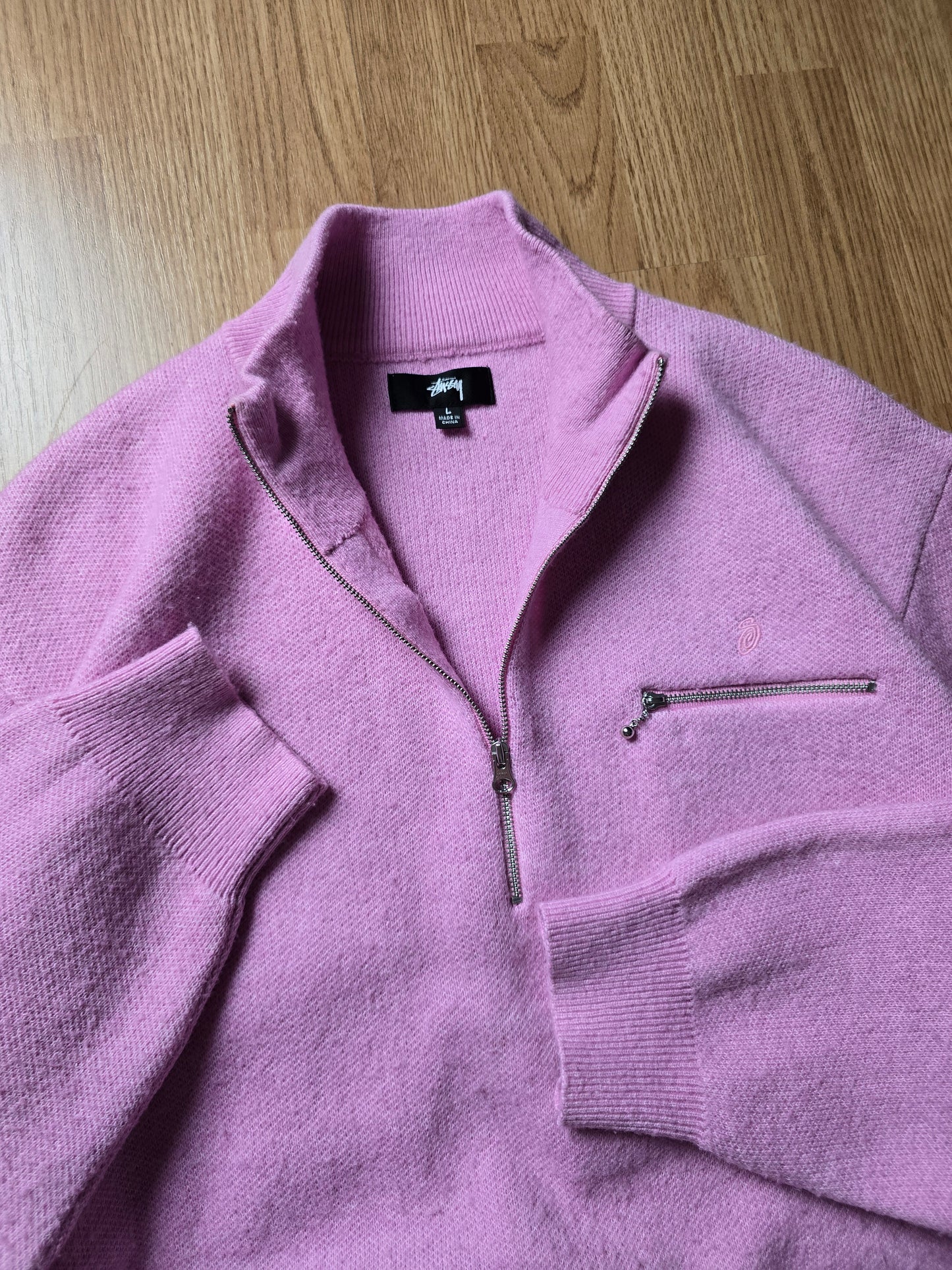Stussy Half Zip Mock Neck Sweater (L)