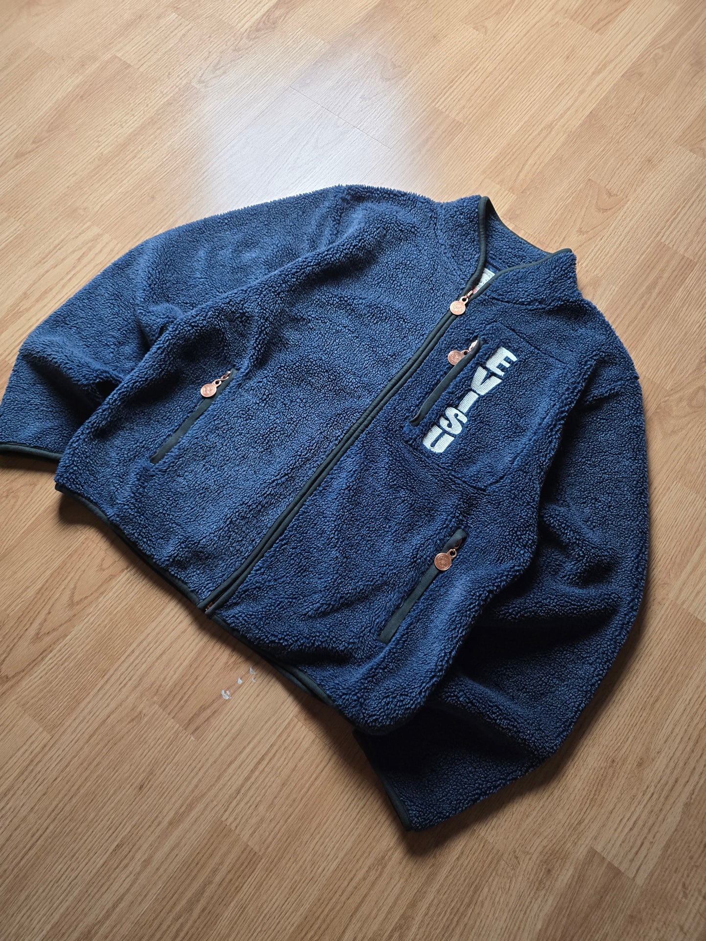 Evisu Deep Sherpa Pile Logo Fleece Jacket (M)