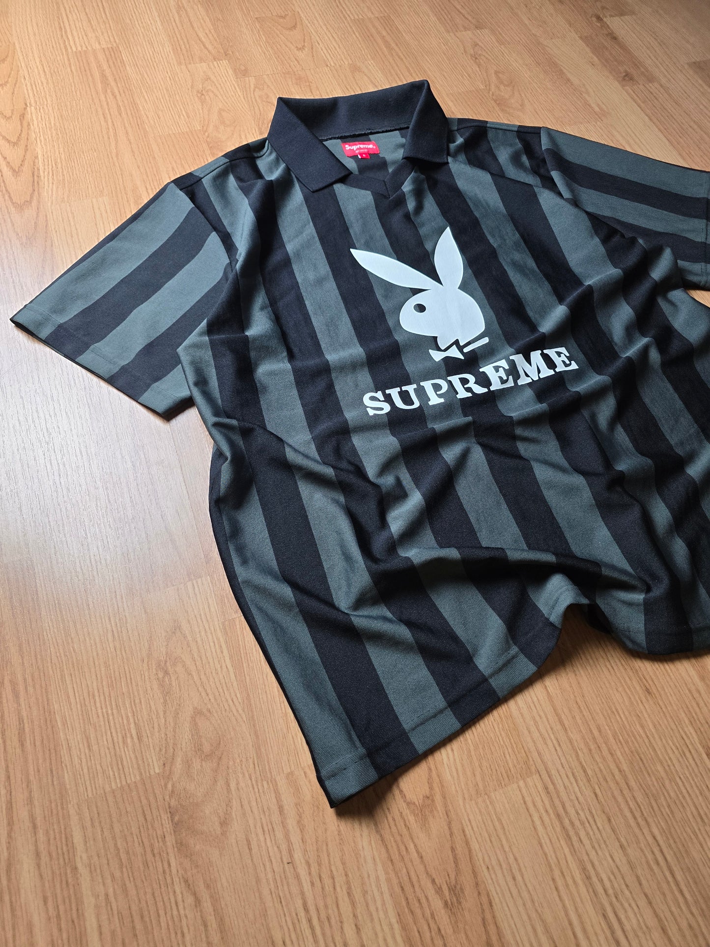 Supreme x Playboy Stiped Soccer Jersey (L)