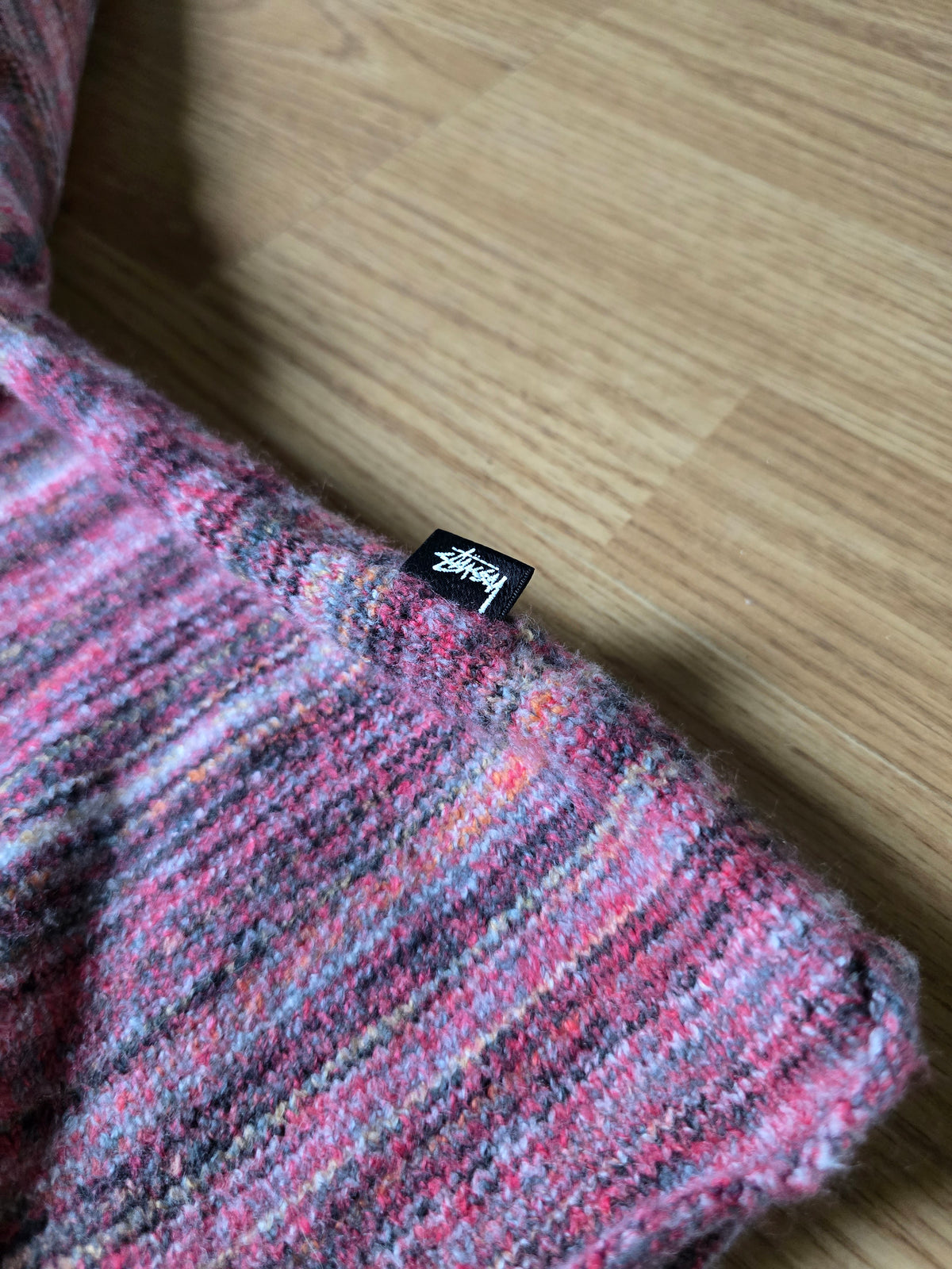 Stussy Textured Contrast Collar Crew Knit Sweater (L)