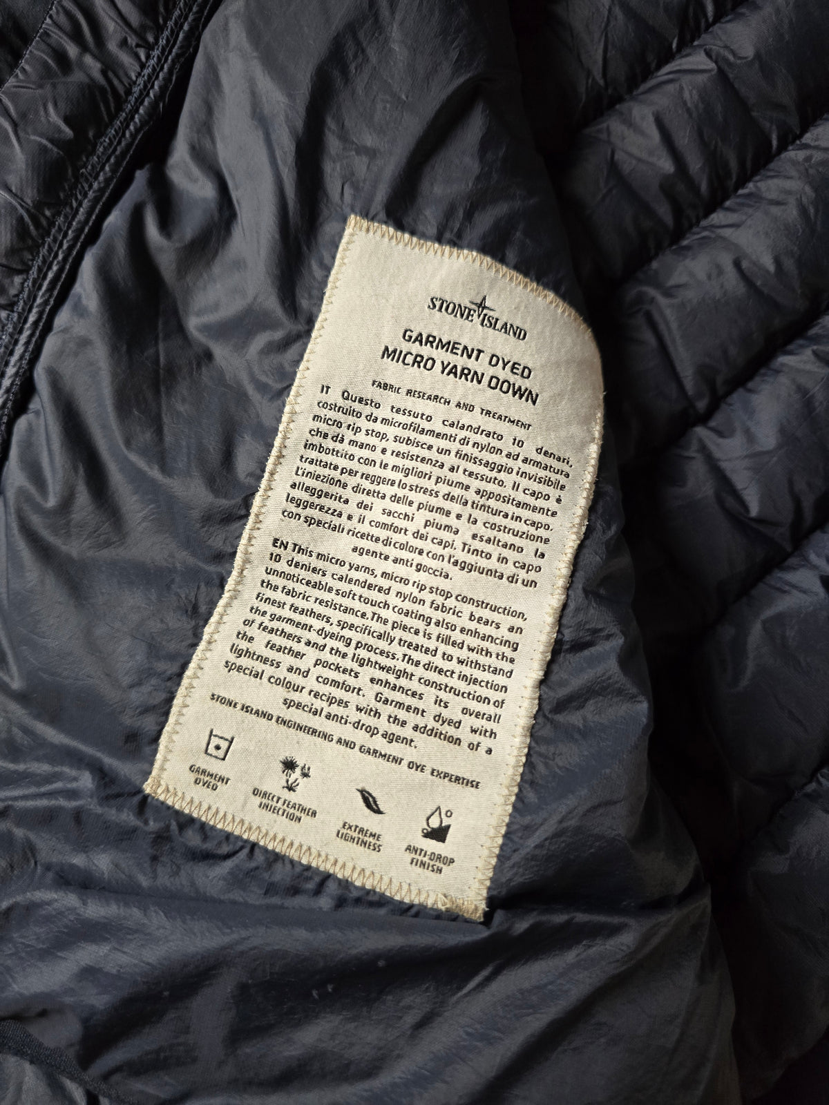 Stone Island Garment Dyed Micro Yarn Down Puffer Jacket (L)