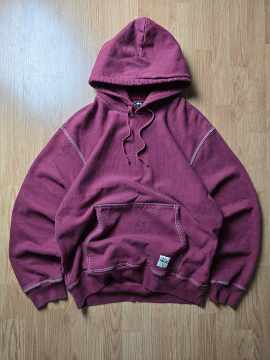 Stussy Contrast Stitch Label Hoodie (L)