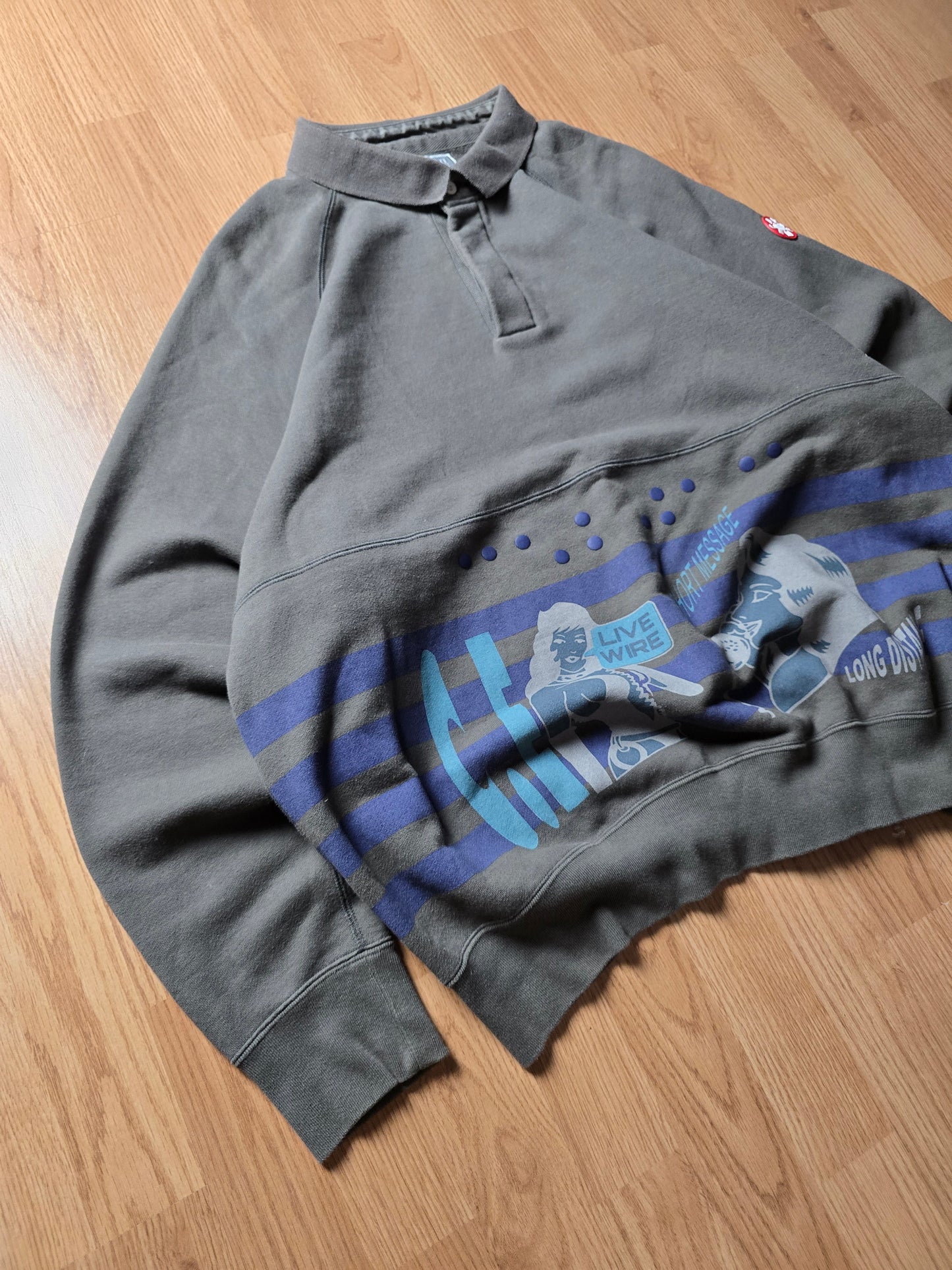 RARE Cav Empt 'Live Wire' Long Sleeve Polo Sweater (XL)