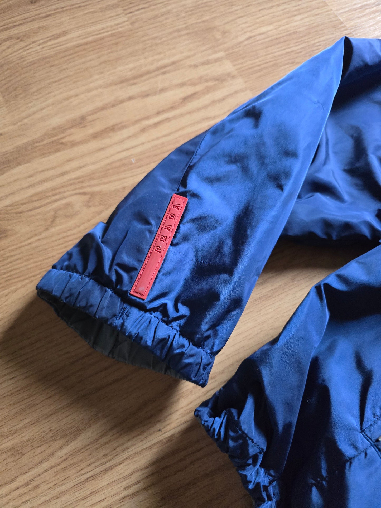 Prada Luna Rosa 2013 Padded Resin-Coated Nylon Reversible Jacket (L)