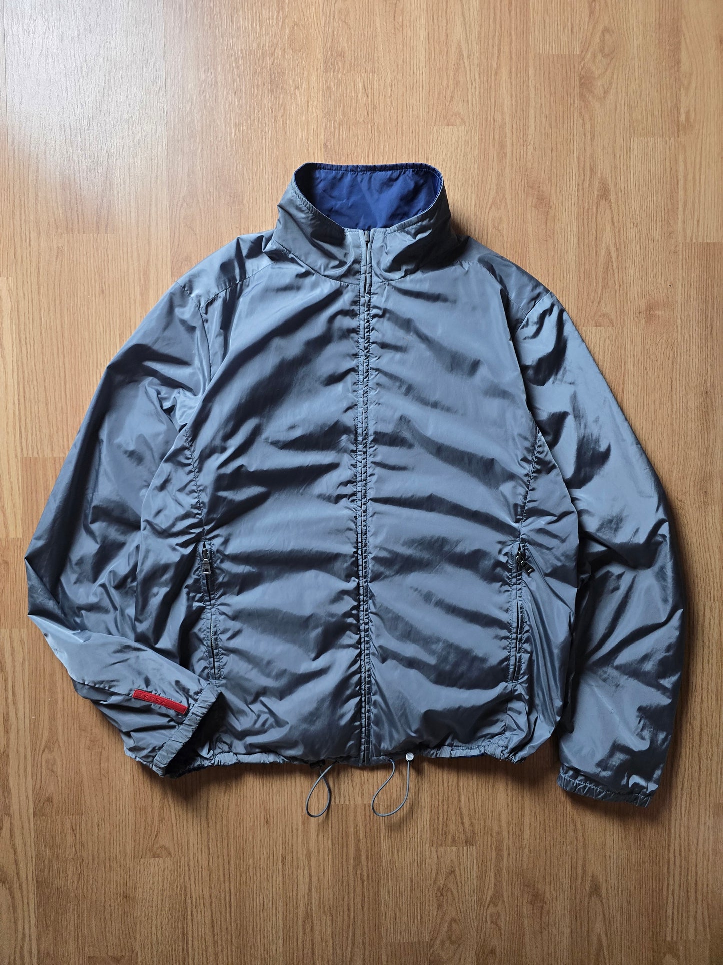 Prada Luna Rosa 2013 Padded Resin-Coated Nylon Reversible Jacket (L)