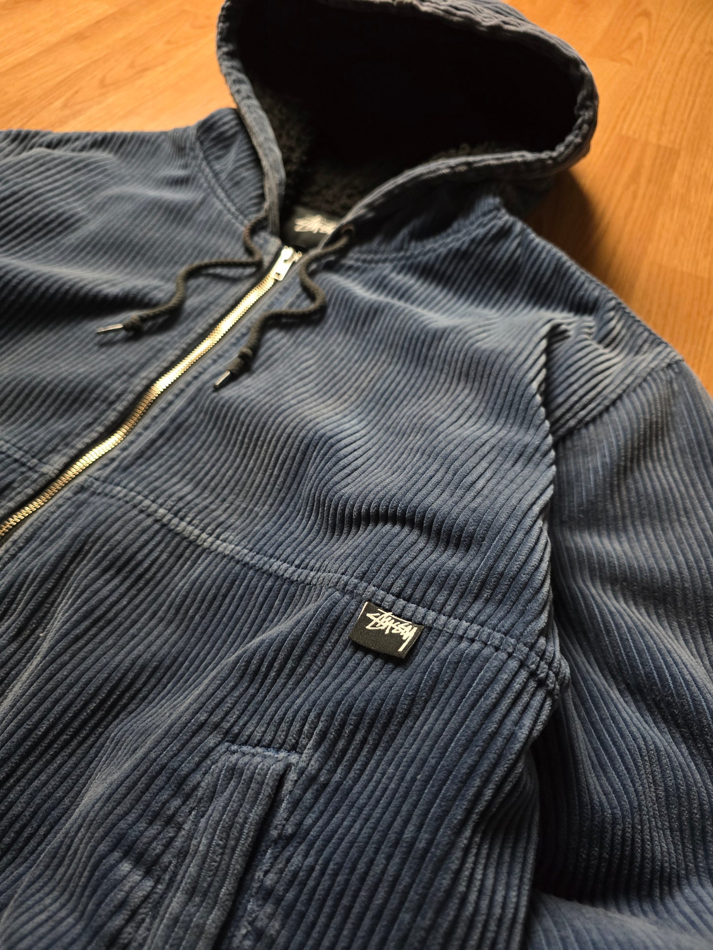 Stussy 'Wide Wale' Sherpa Lined Cord Work Jacket (L)