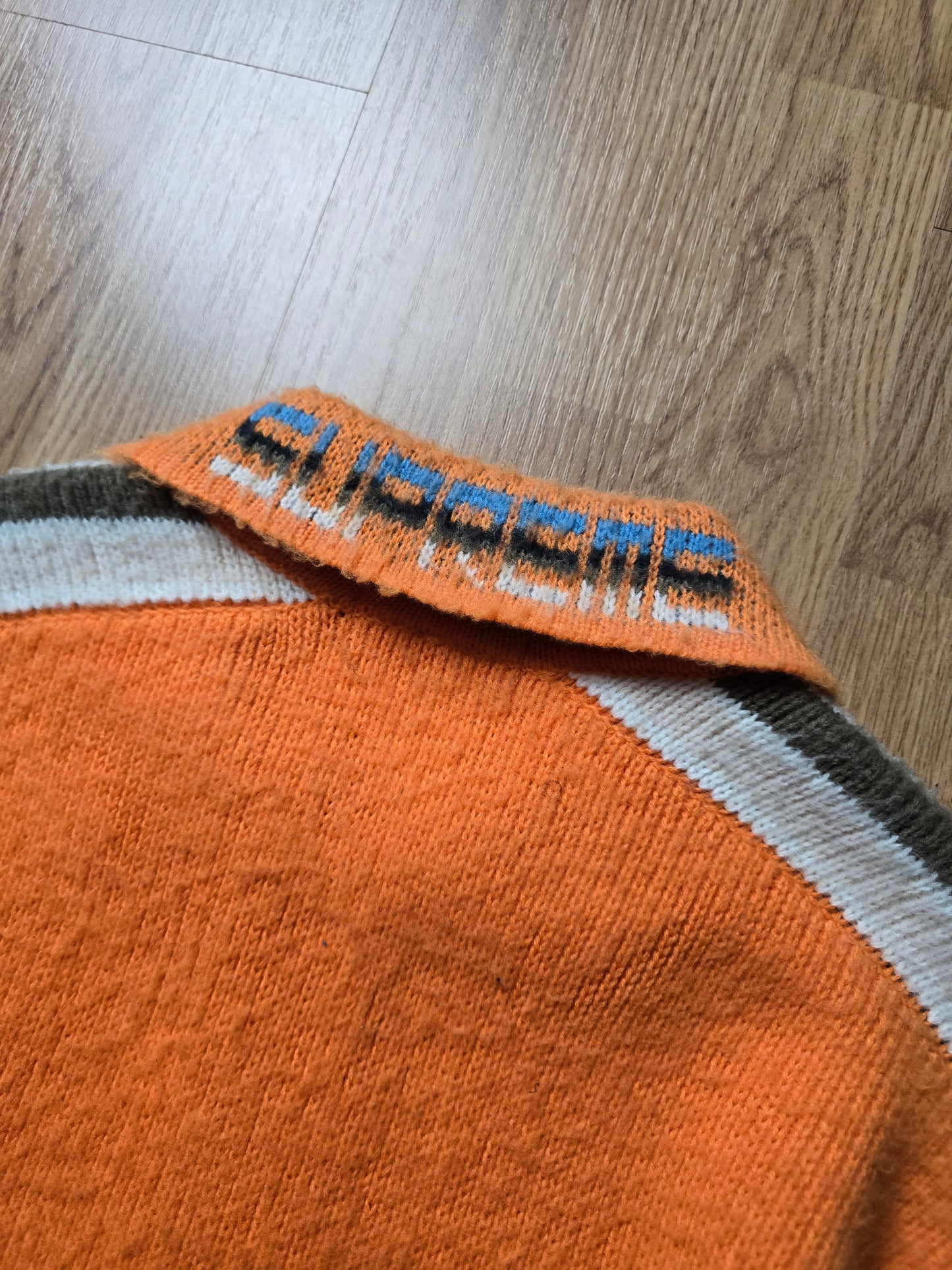Supreme Sleeve Stripe Zip Up Sweater (M)