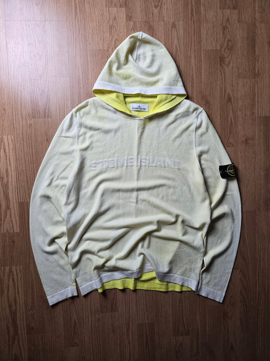 Stone Island Hand Sprayed Dust Spellout Hoodie (M)