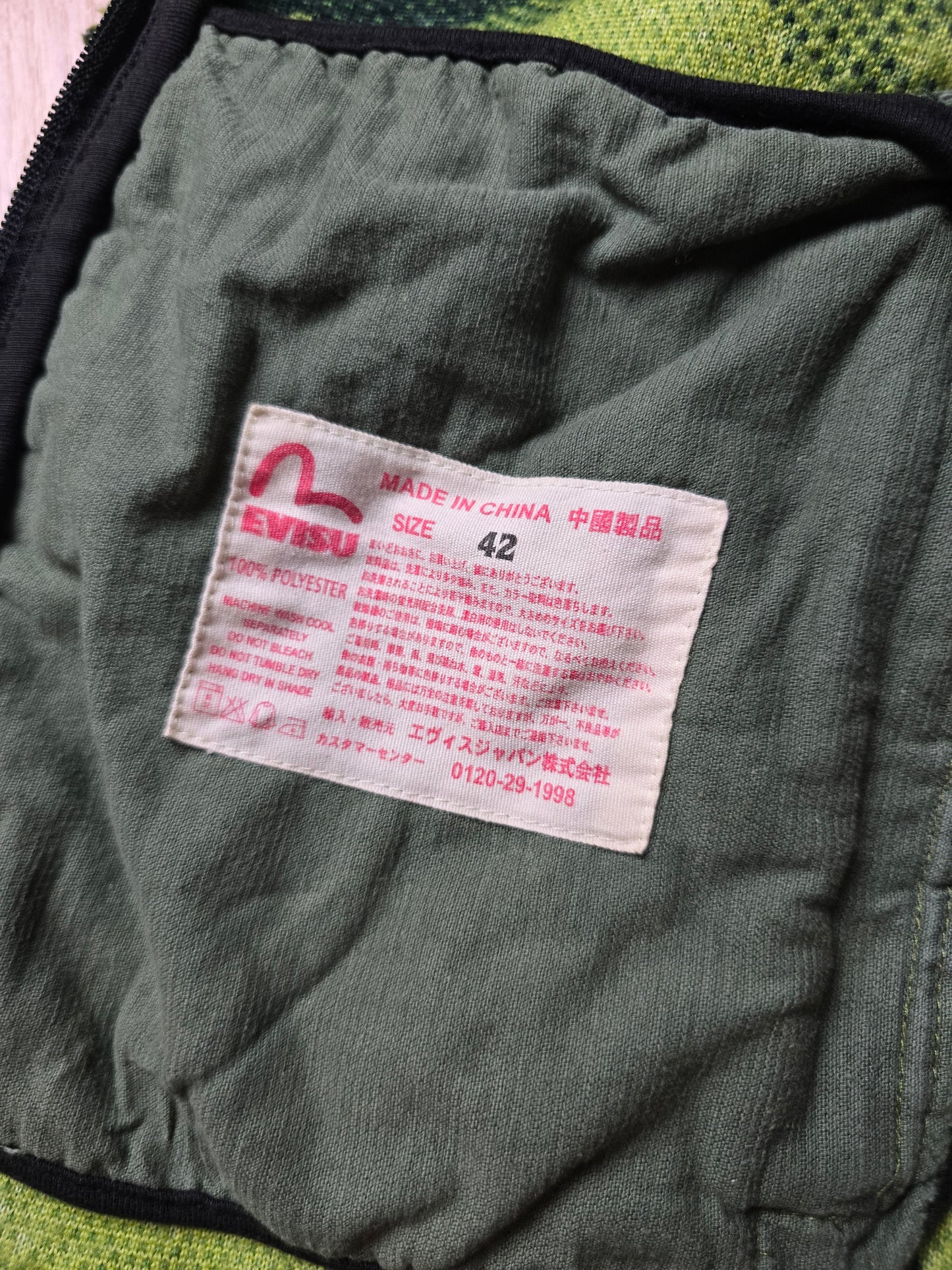 Evisu Deep Sherpa Pile Logo Camo Fleece Jacket (M)