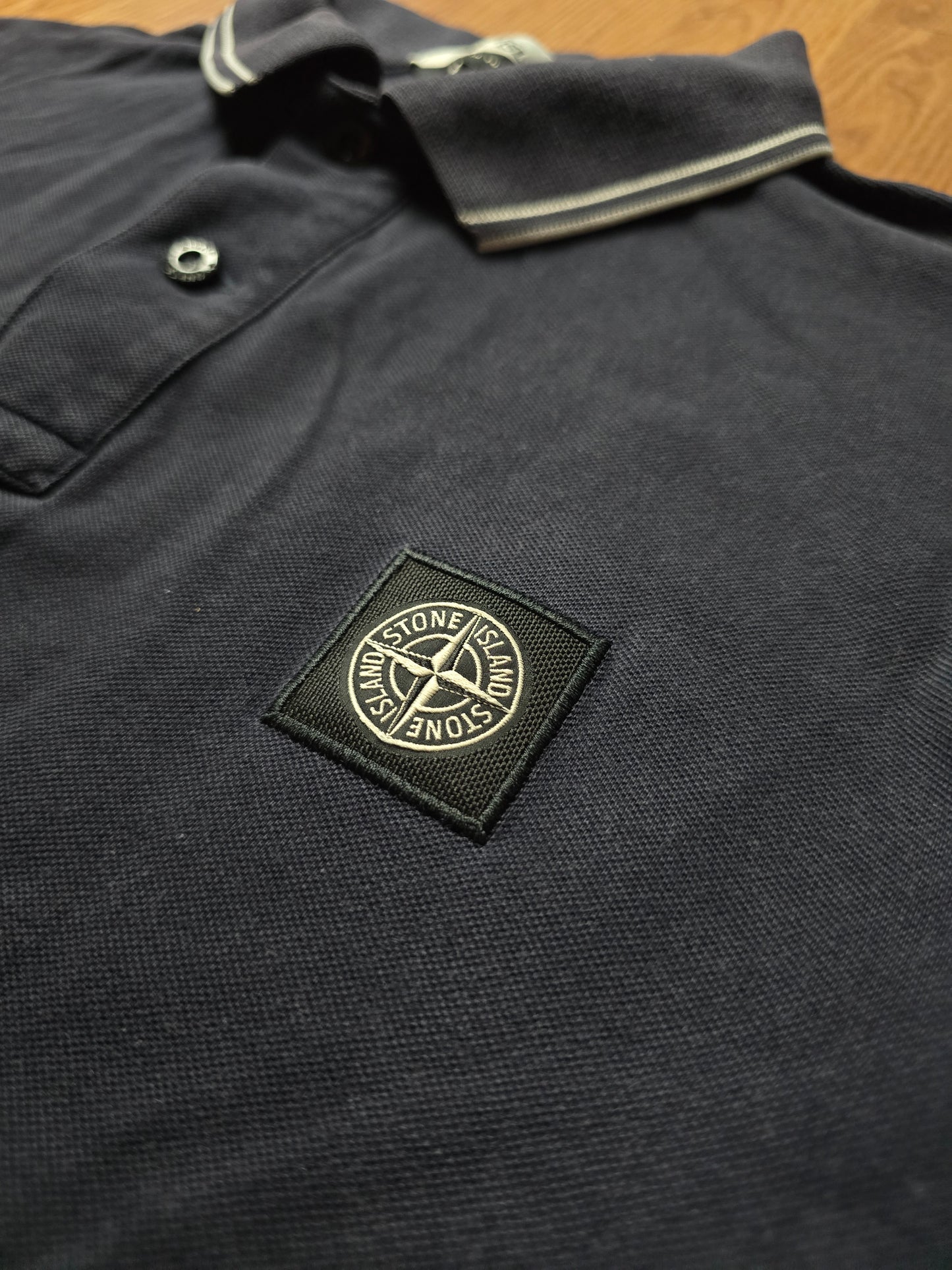 Stone Island Slim Fit Compass Patch Polo Shirt (M)
