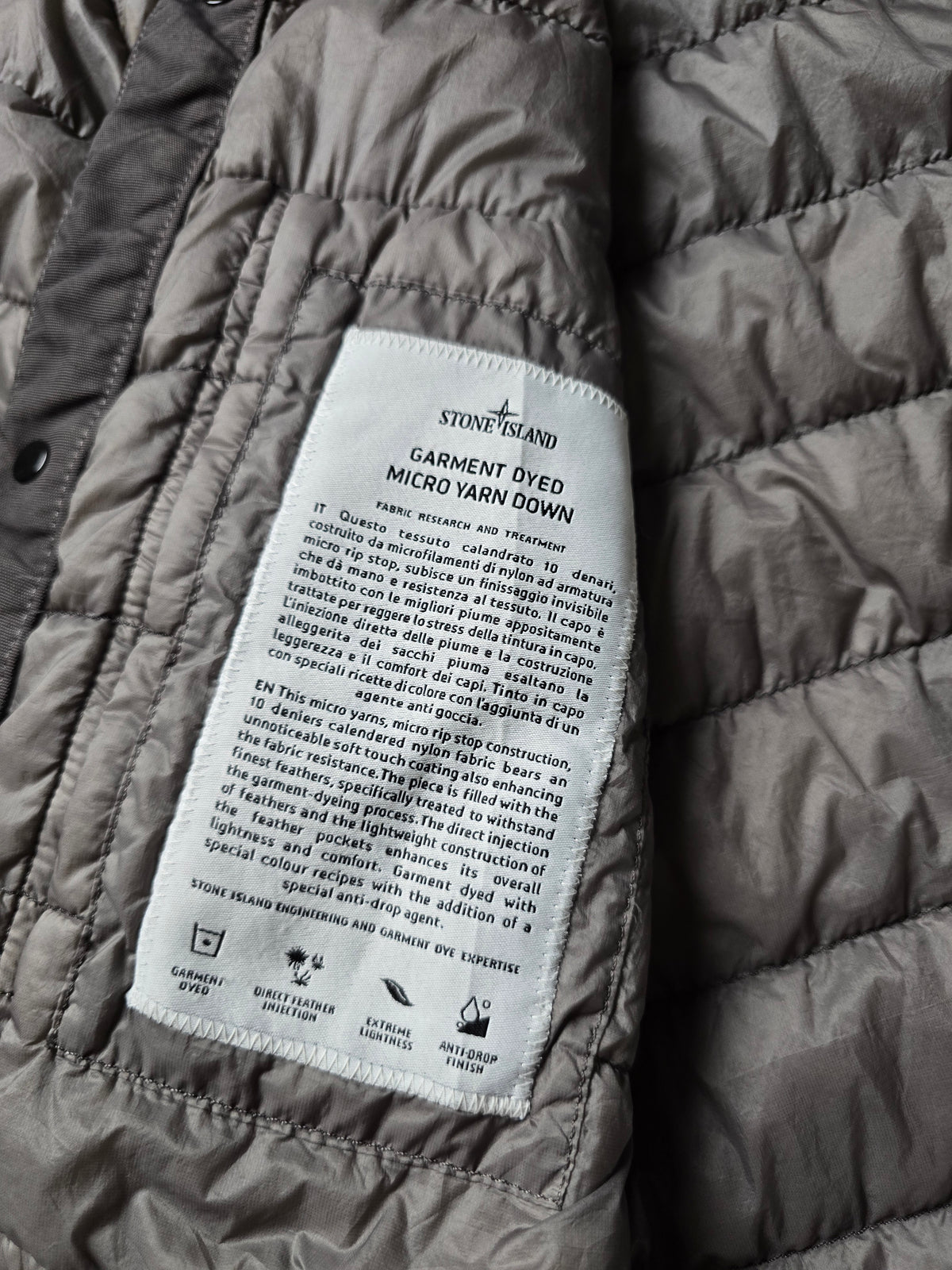 Stone Island Garment Dyed Micro Yarn Down Overshirt Jacket (XXL)
