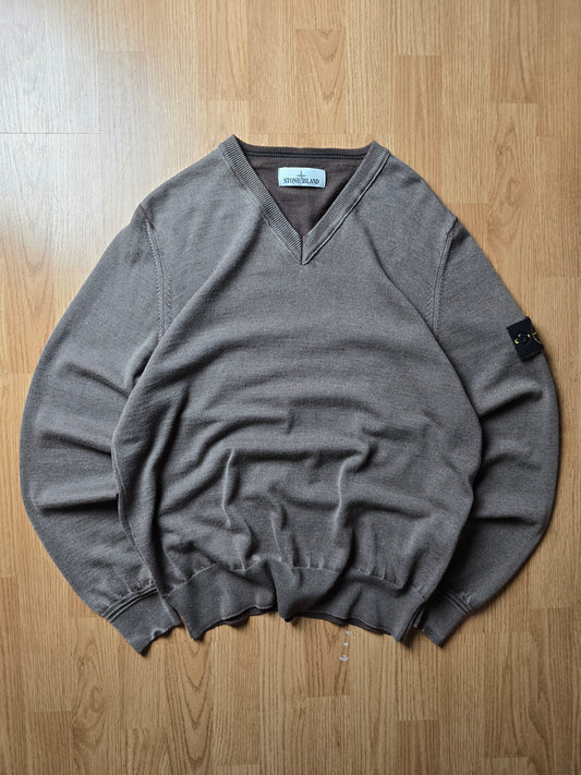 Stone Island V-Neck Lightweight Knit Sweater (M)