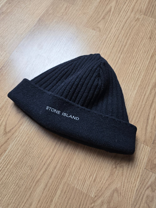 RARE Stone Island AW00 Reversible Ribbed Wool Beanie