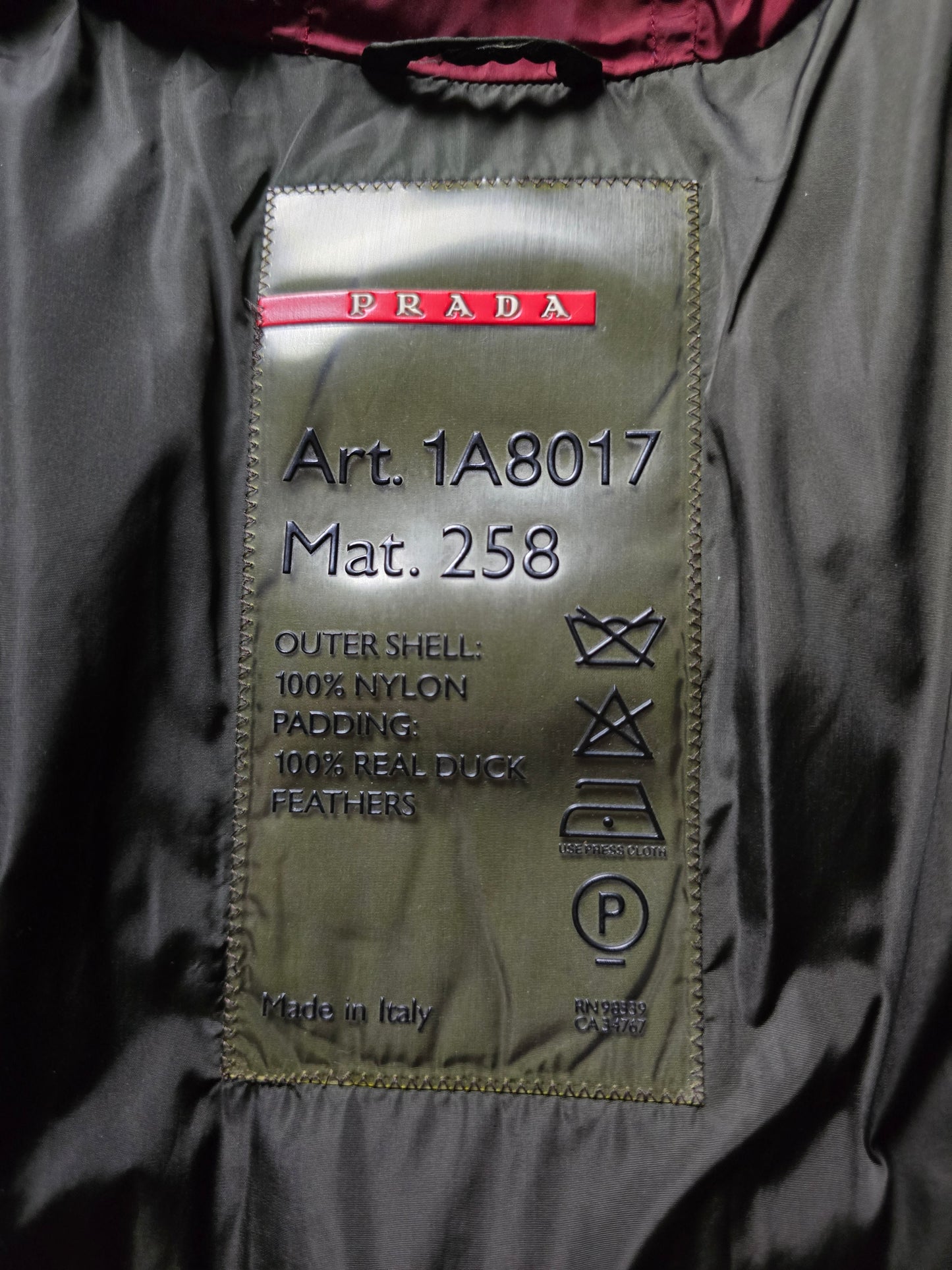 00s Prada Sport Nylon Shimmer Down Technical Toggle Puffer Jacket (S)