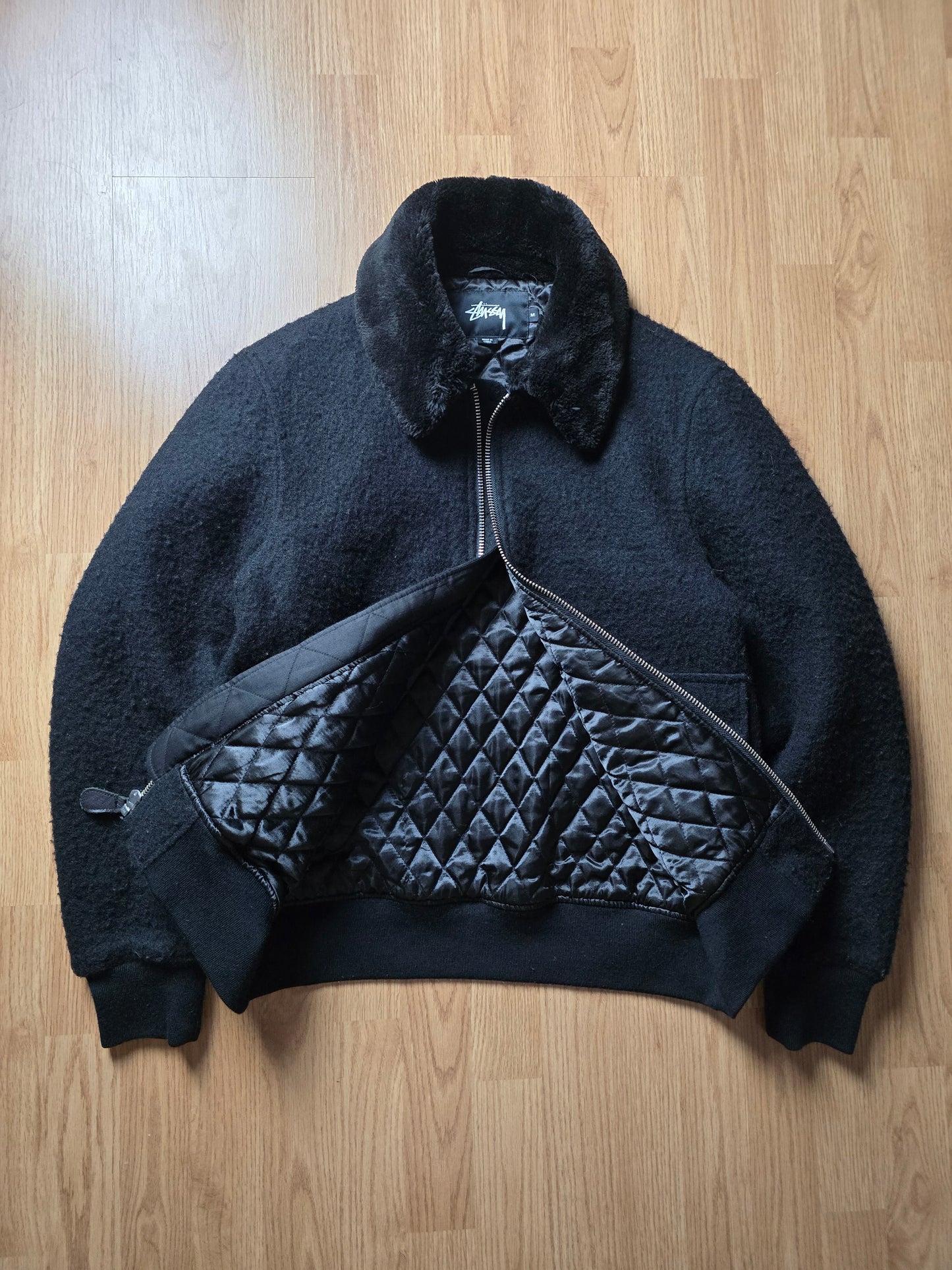 Stussy Wool B-10 Quilt Lined Bomber Jacket (M)