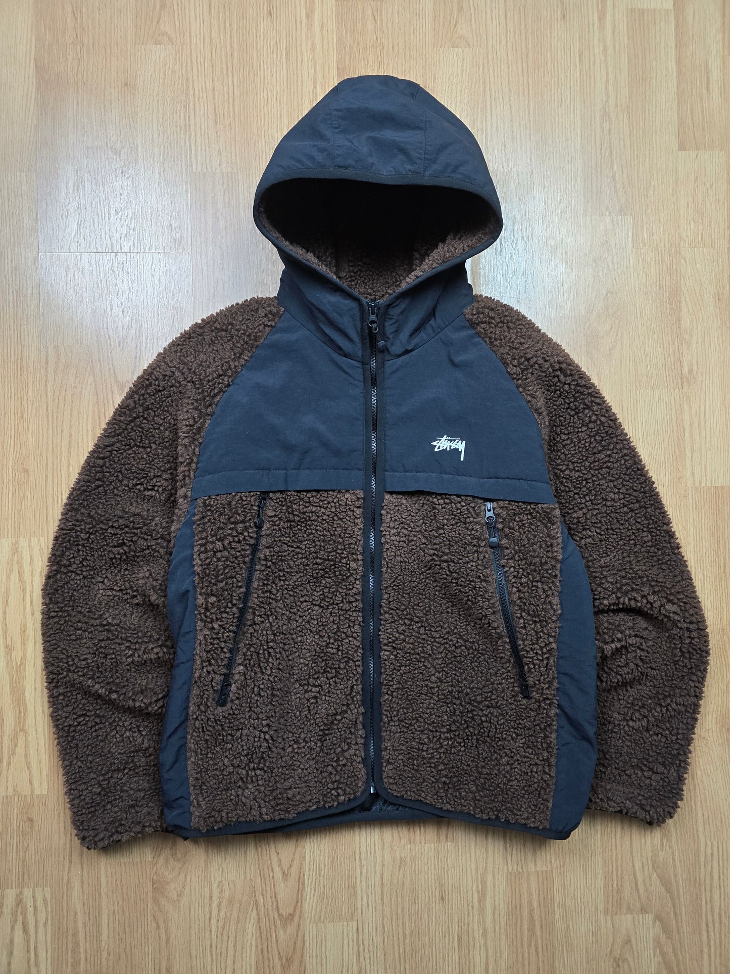 Stussy Sherpa Paneled Hooded Jacket (L)