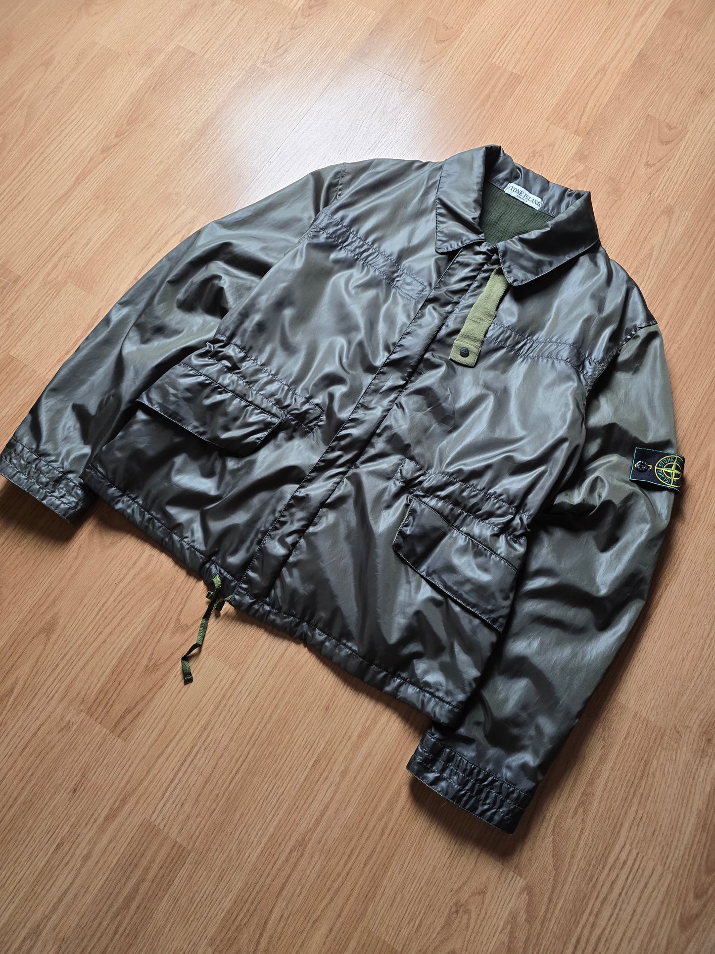 90s Stone Island Green Edge Flight Jacket (XL)