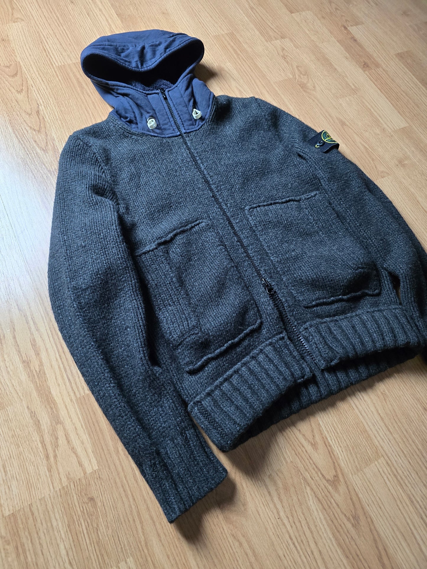 Stone Island AW11 Heavyweight Wool Knit Zip Hoodie (M)