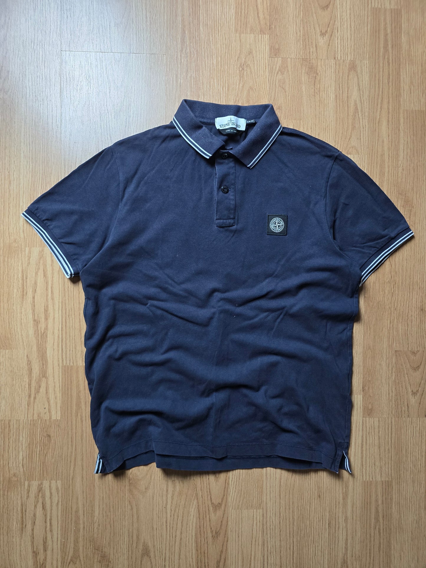 Stone Island Slim Fit Compass Patch Polo Shirt (M)