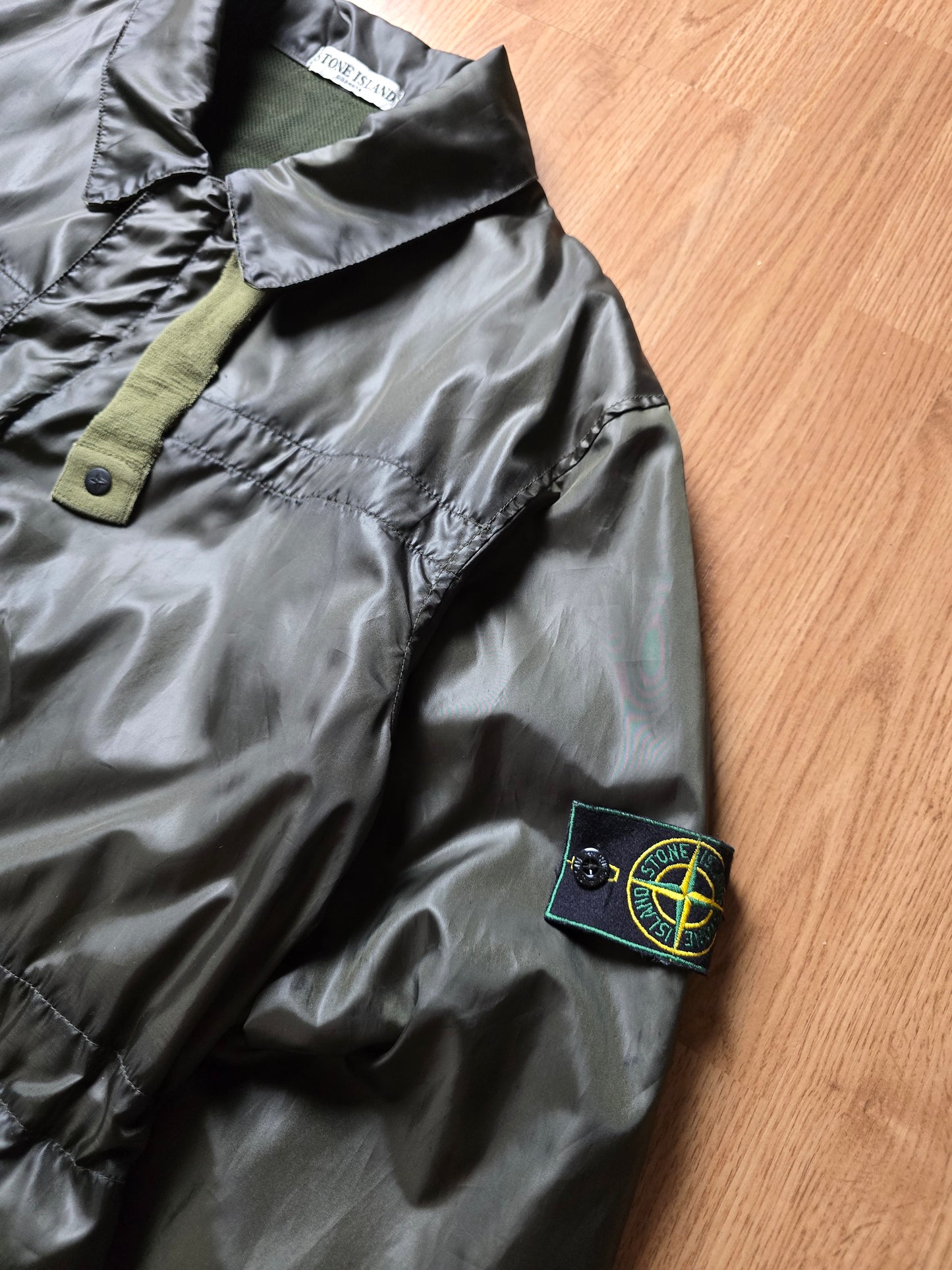 90s Stone Island Green Edge Flight Jacket (XL)
