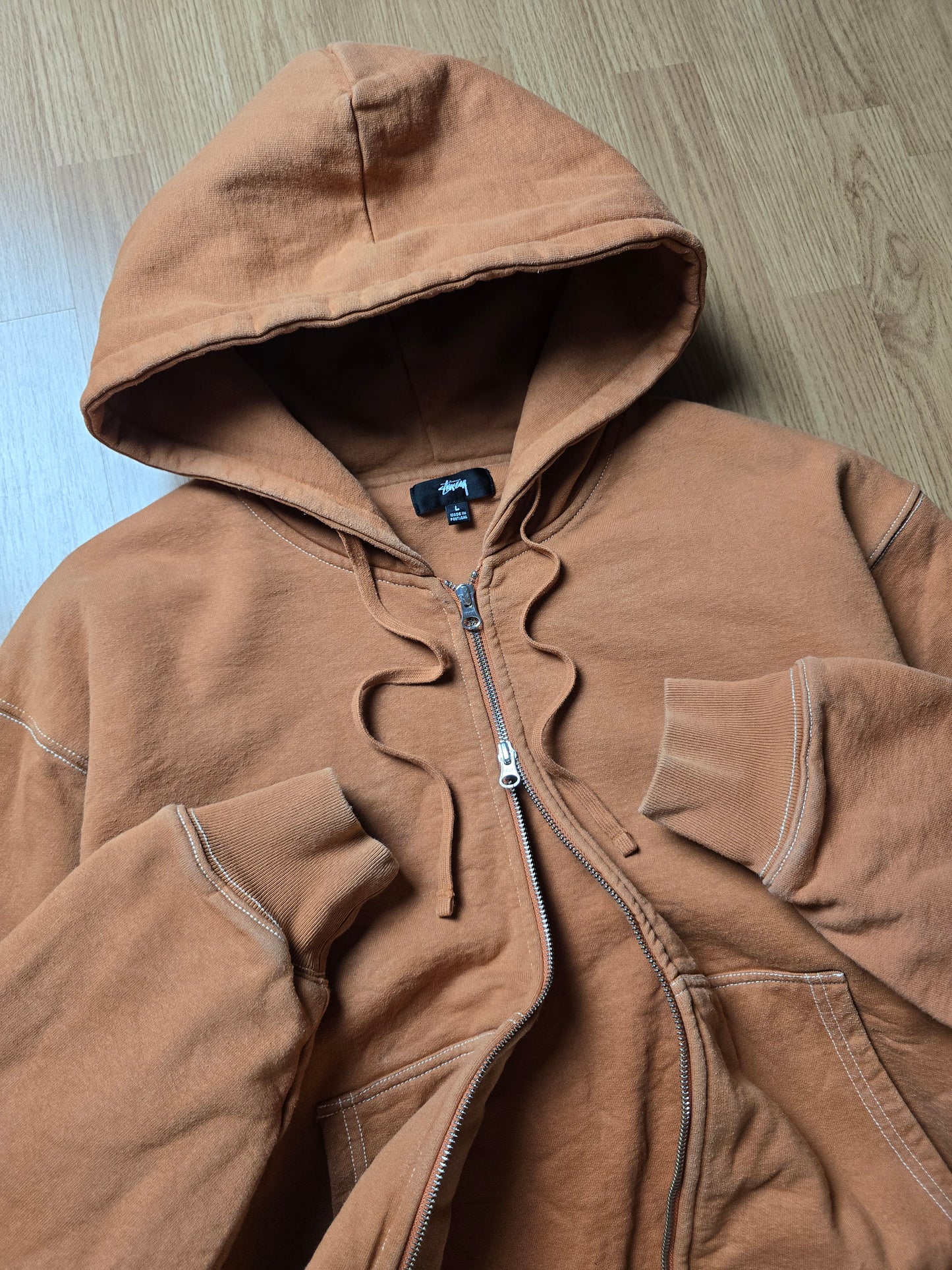 Stussy 'Double Face Label Zip' Heavyweight Hoodie (L)