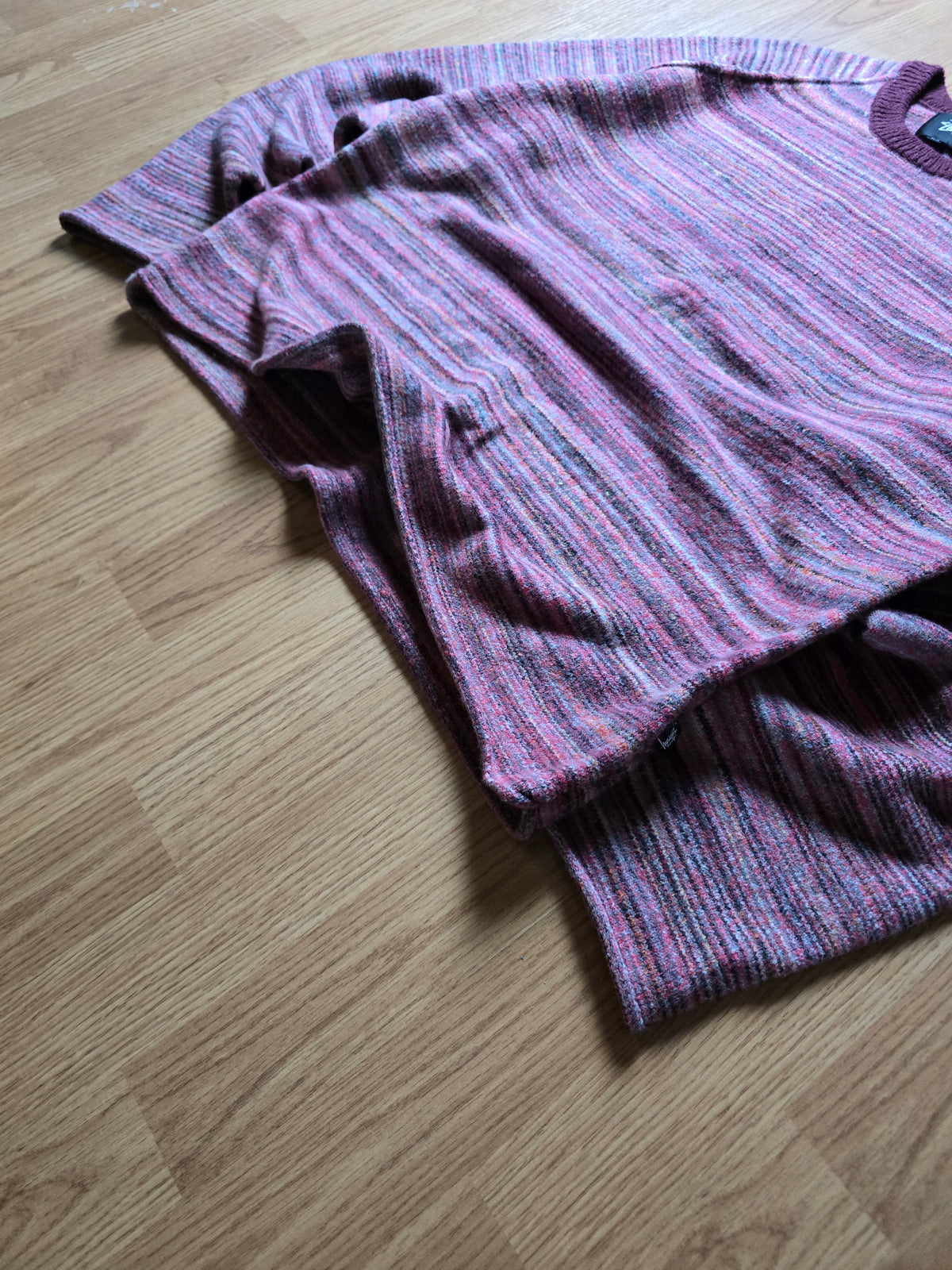 Stussy Textured Contrast Collar Crew Knit Sweater (L)