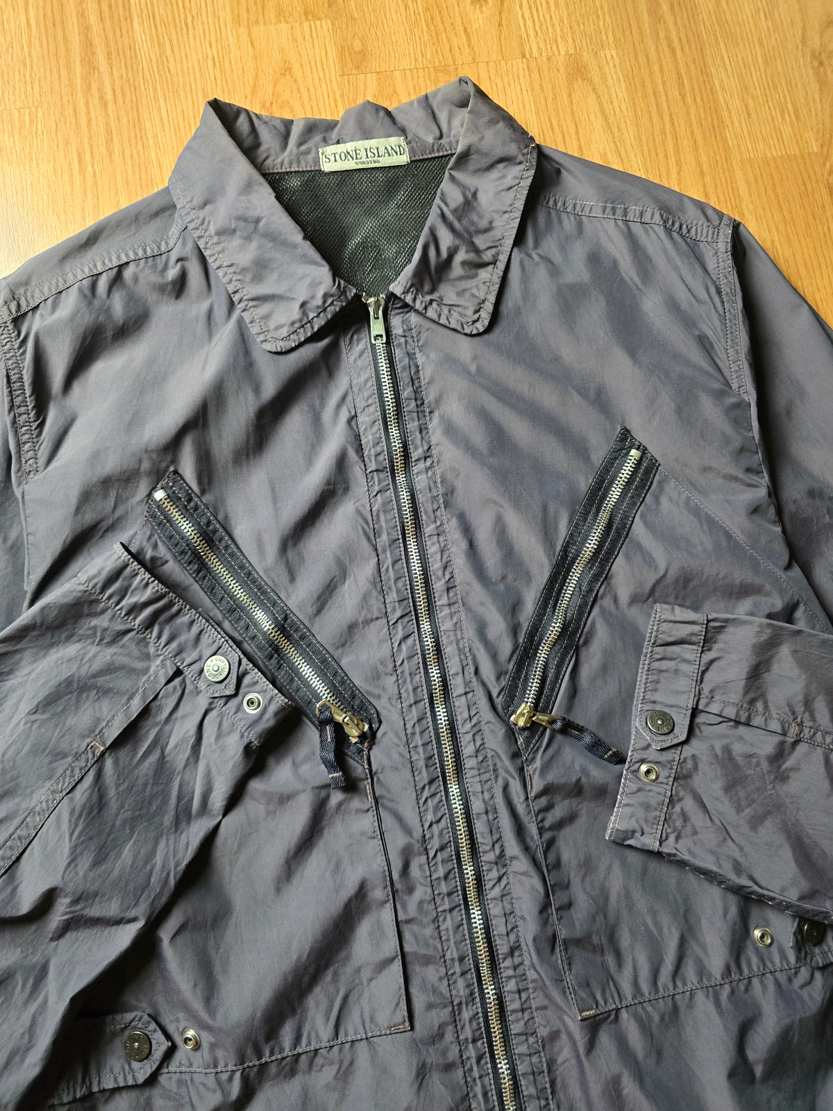 Vintage Stone Island Resined Cotton-Nylon Utility Overshirt (XL/2XL)