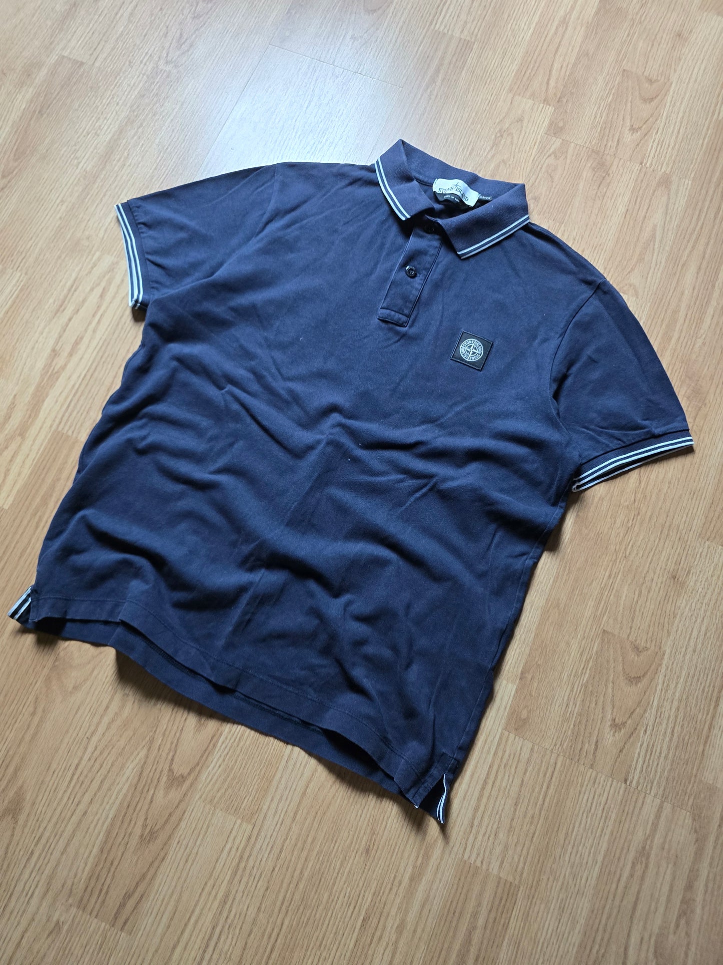 Stone Island Slim Fit Compass Patch Polo Shirt (M)