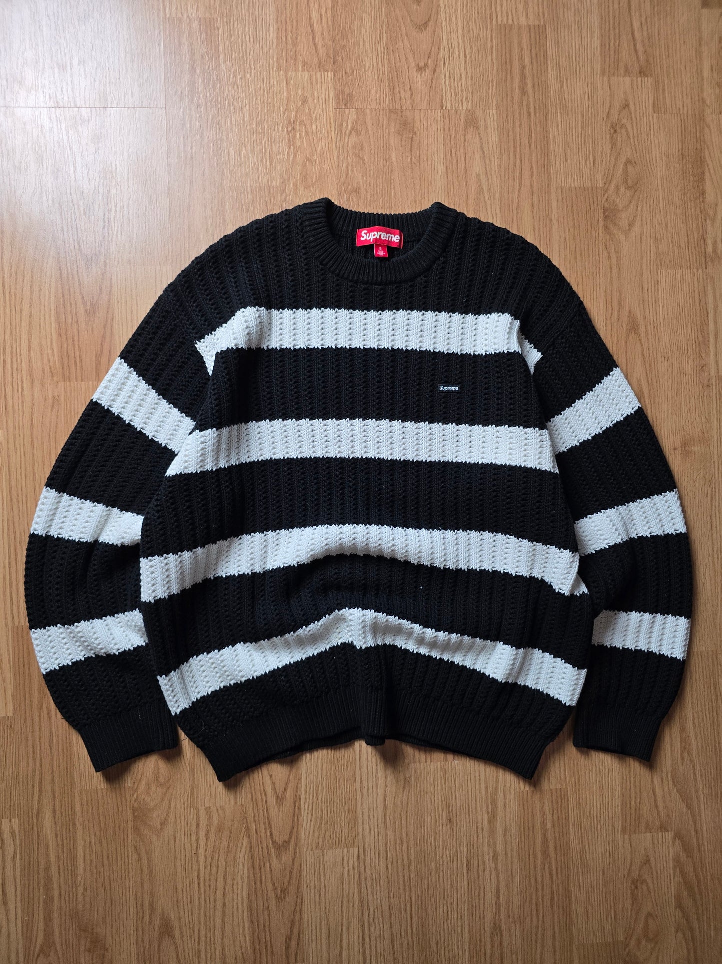 Supreme Loose Gauge Small Box Stripe Knit Sweater (S/M)