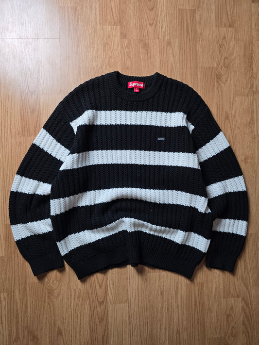 Supreme Loose Gauge Small Box Stripe Knit Sweater (S/M)