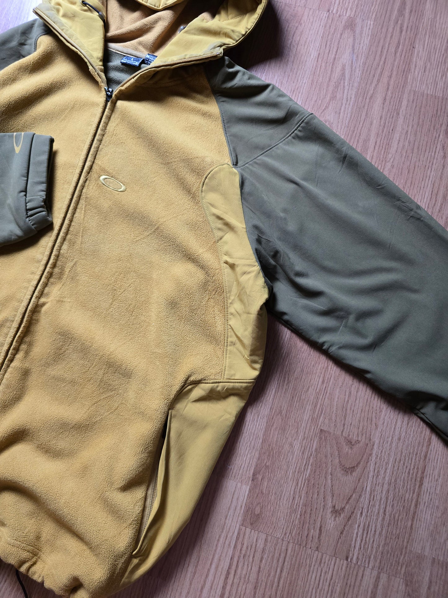 00s Oakley Zip-Up Technical Pannelled Fleece Hoodie (L)