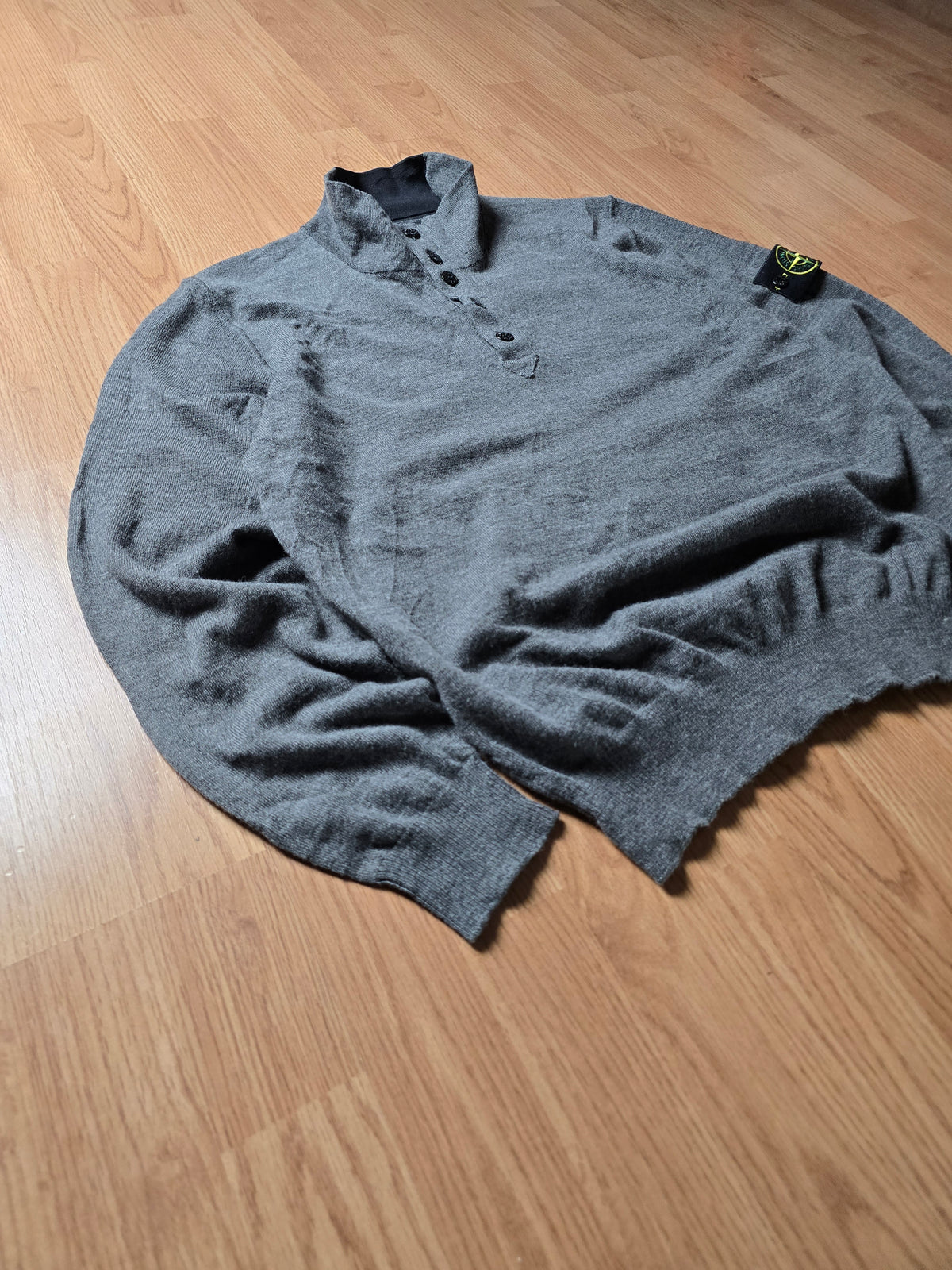 Stone Island 1/4 Button Lightweight Wool Knit Sweater (M)